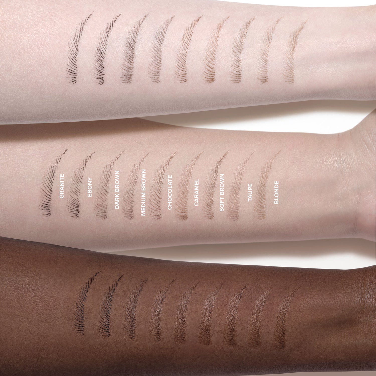 An arm swatch of Anastasia Beverly Hills MicroStroke Brow Pen variant: Soft Brown