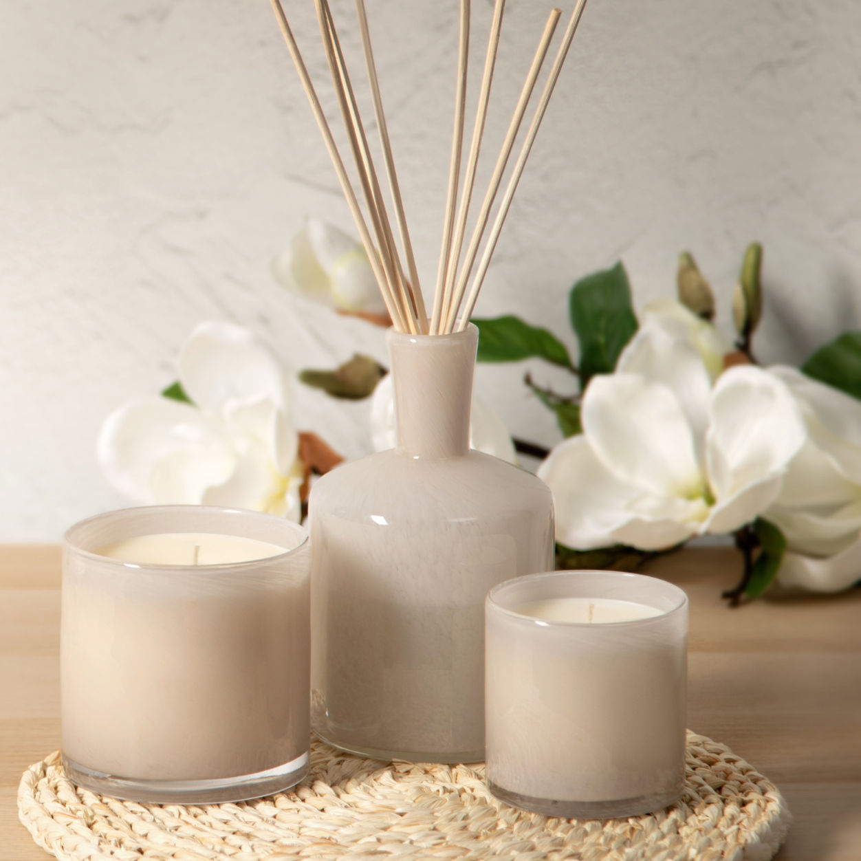 Lifestyle image of Lafco Star Magnolia Candle variant: 15.5 oz (Signature)
