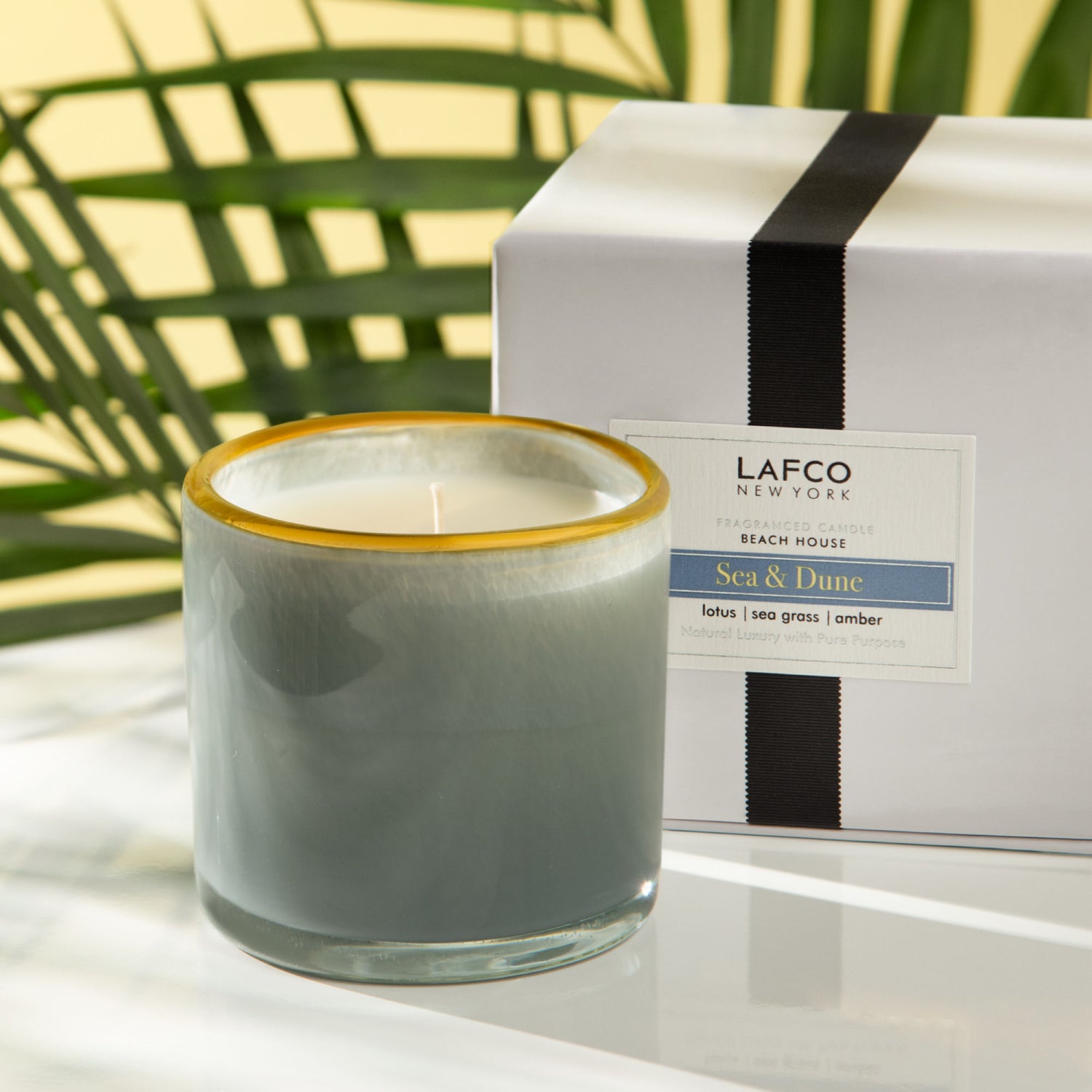 Lifestyle image of Lafco Sea and Dune Candle variant: 15.5 oz (Signature)