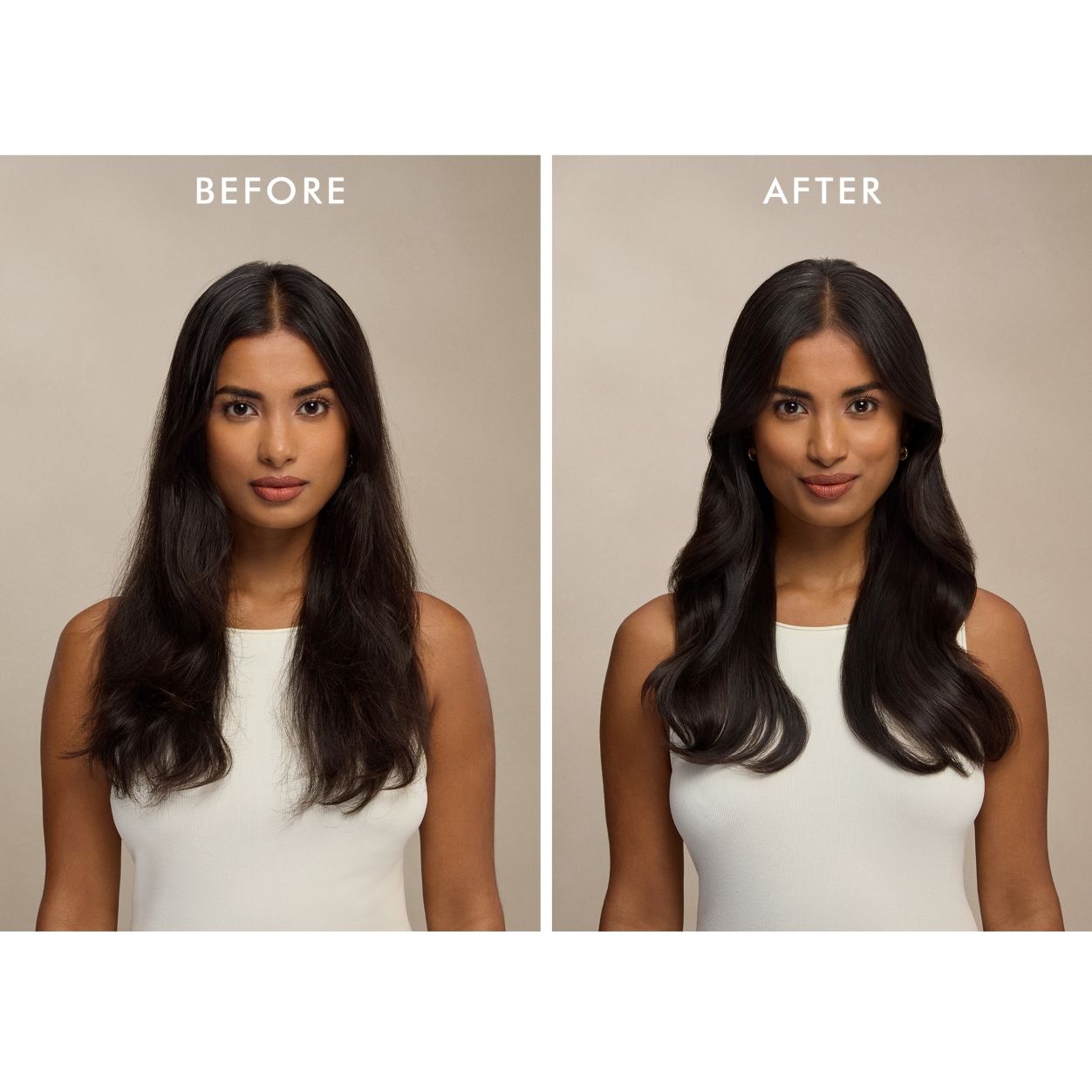 Before and after results of using Moroccanoil Hydrating Styling Cream variant: 10 oz