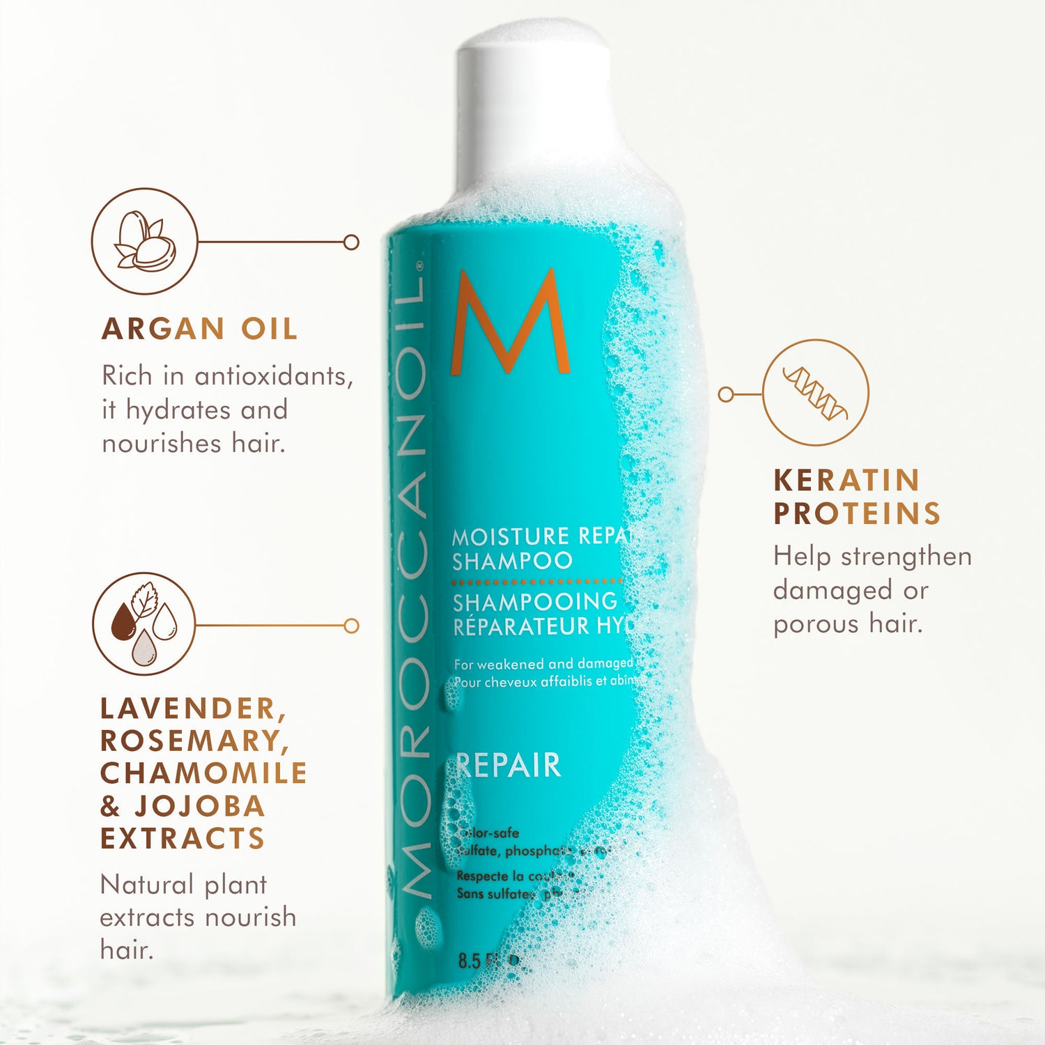 Lifestyle image of Moroccanoil Moisture Repair Shampoo