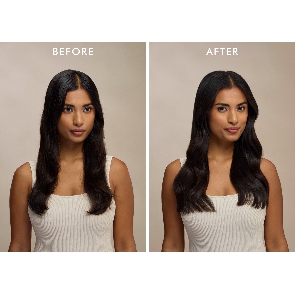 Before and after results of using Moroccanoil Dry Shampoo Dark Tones variant: 5.4 oz