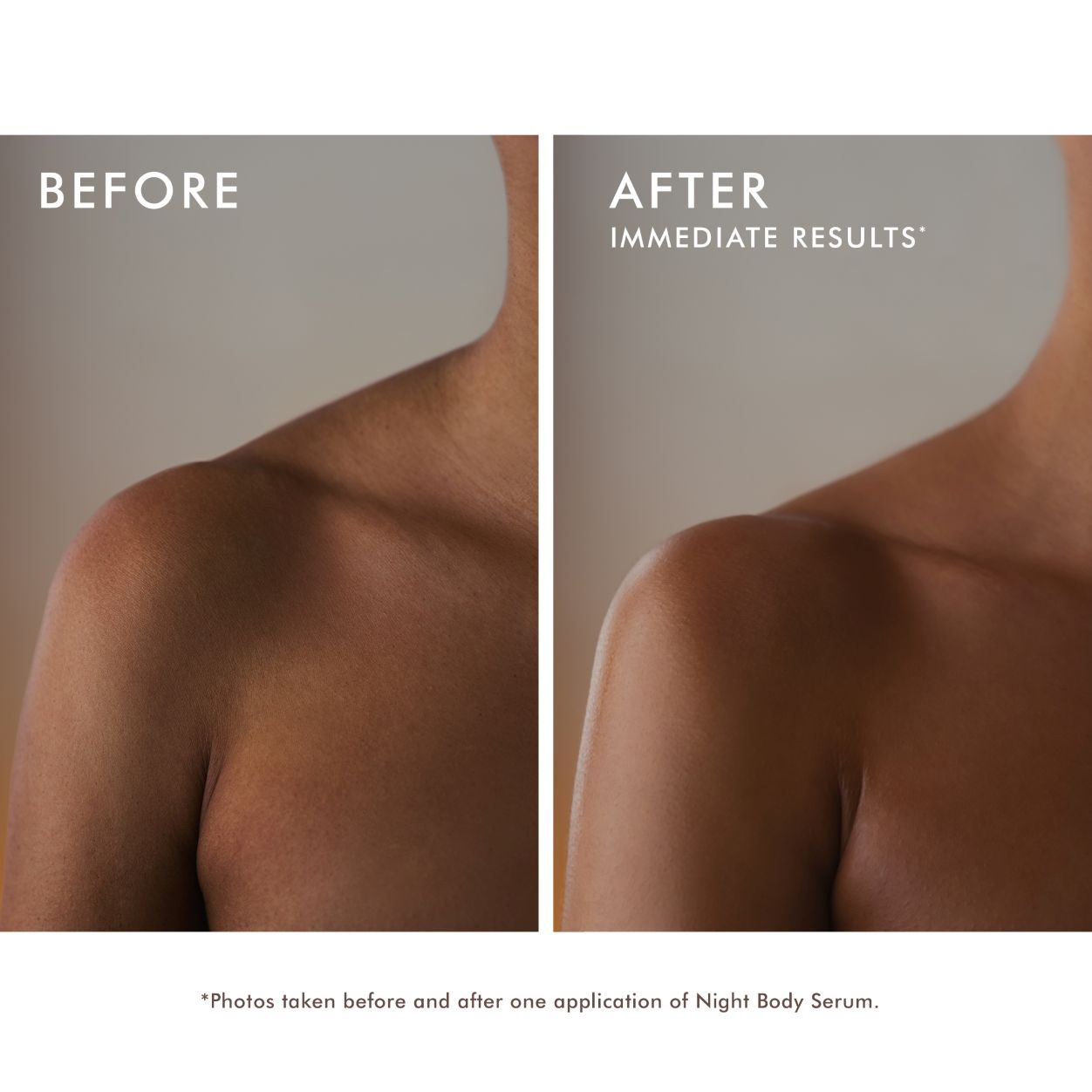 Before and after results of using Moroccanoil Night Body Serum variant: 3.4 fl oz