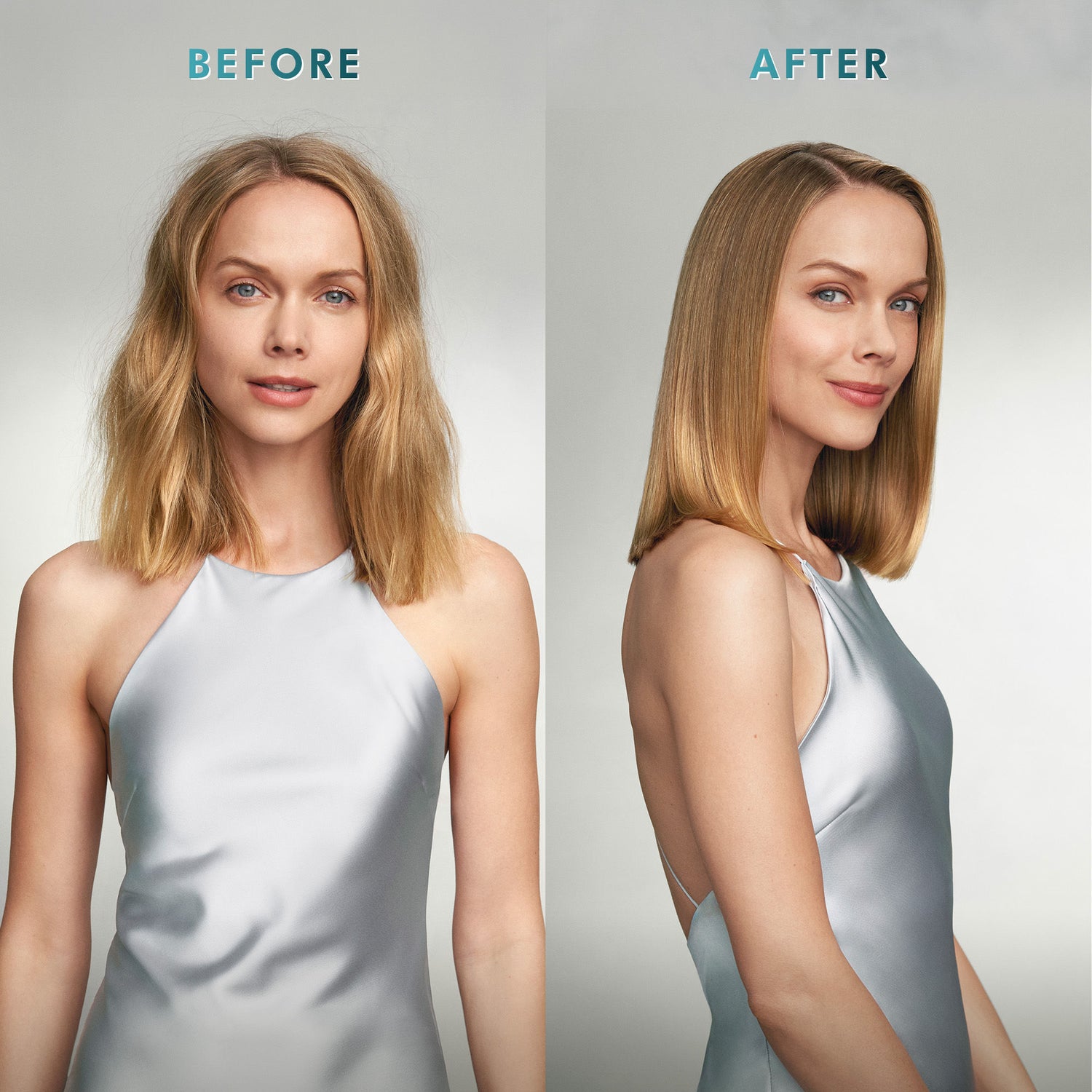 Before and after results of using Moroccanoil Frizz Shield Spray variant: 1.7 fl oz