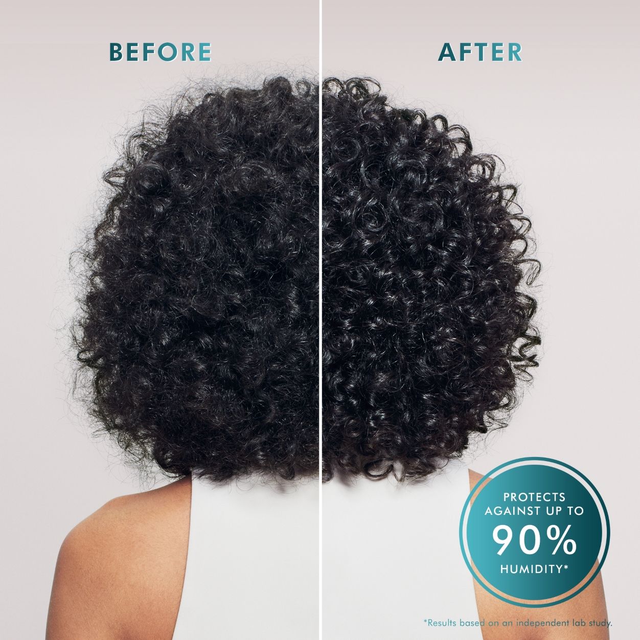 Before and after results of using Moroccanoil Frizz Shield Spray variant: 1.7 fl oz