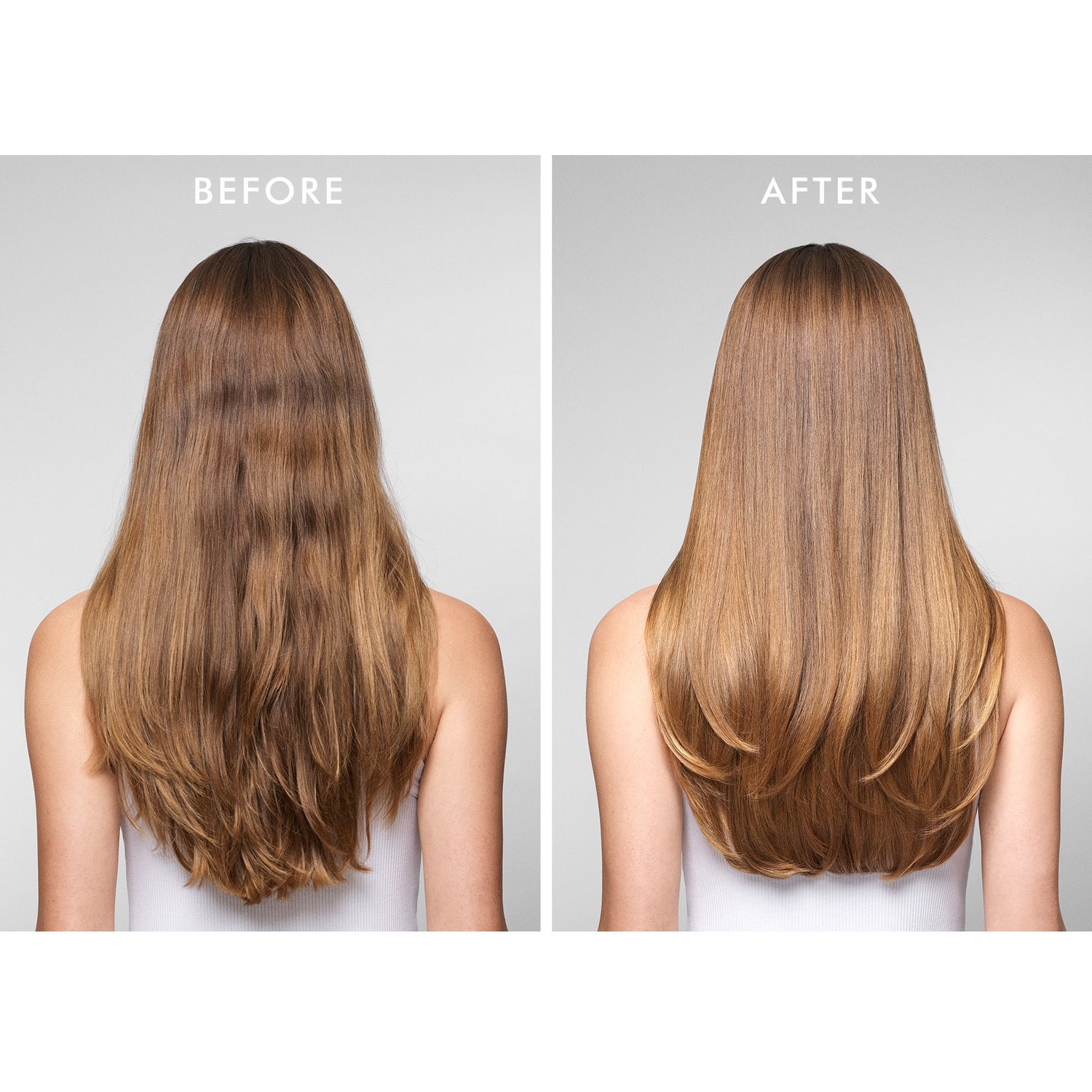 Before and after results of using Moroccanoil High Shine Gloss Mask variant: 6.7 fl oz