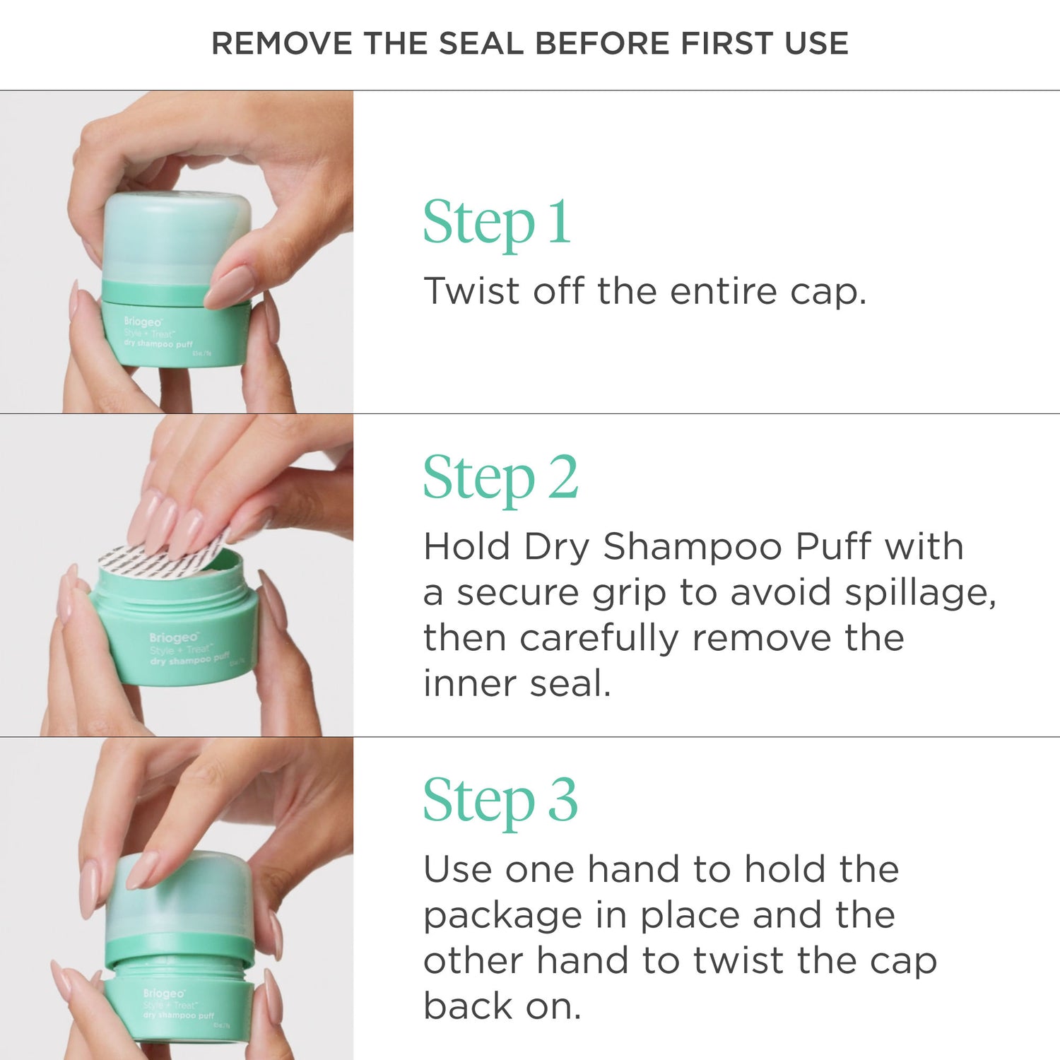 Model image of Briogeo Style + Treat Dry Shampoo Puff variant: Tinted
