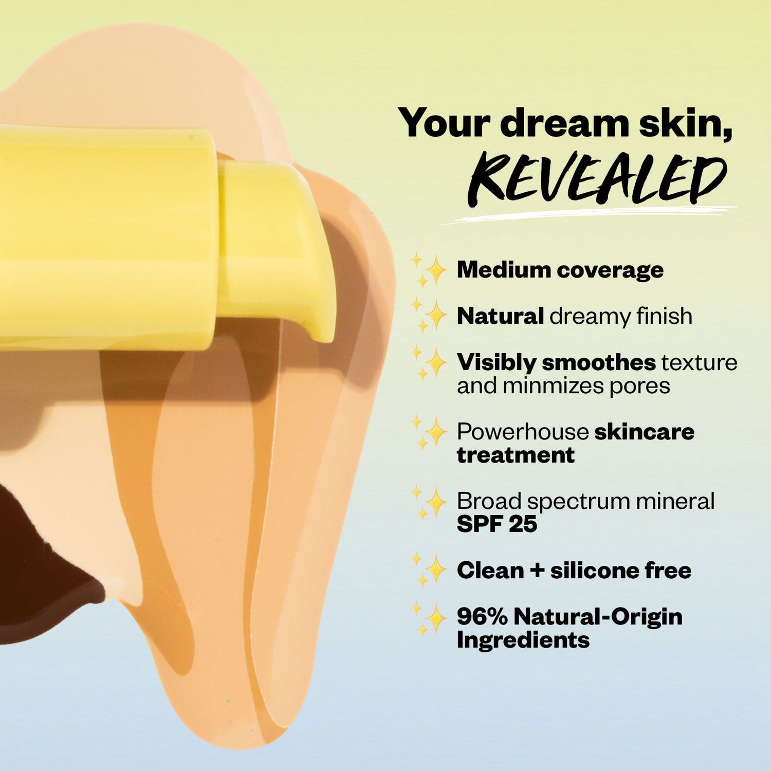 Kosas Revealer Skin Improving Foundation SPF 25 infographics image . This product is for medium neutral olive complexions