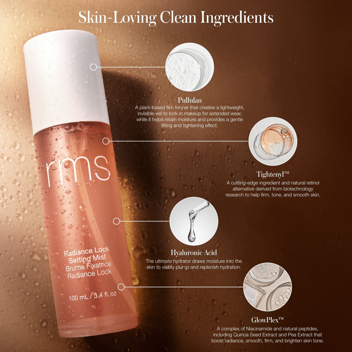 Lifestyle image of RMS Beauty Radiance Lock Setting Mist variant: 3.4 fl oz