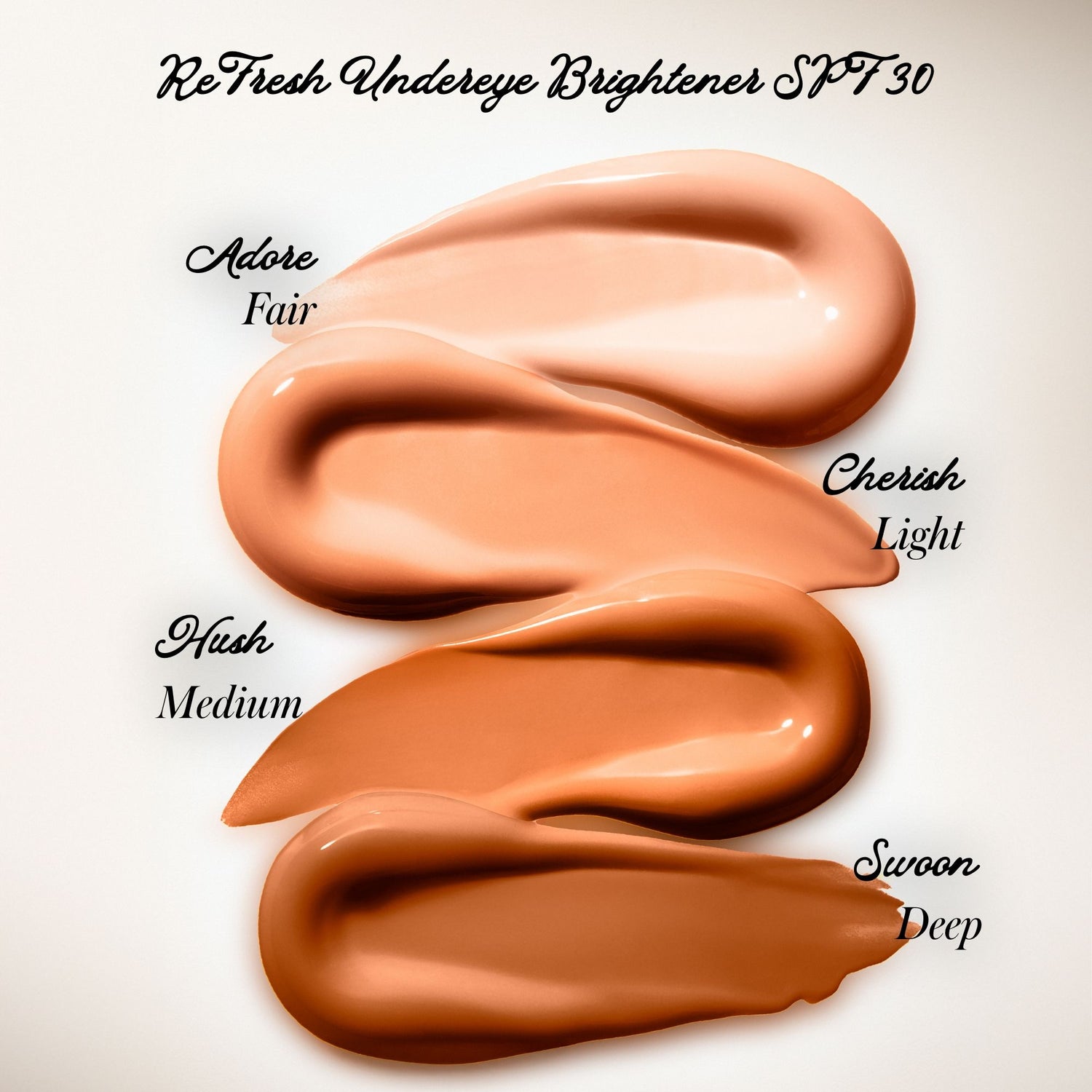 A shade comparison of RMS Beauty ReFresh Eye Brightener Broad Spectrum SPF 30 variant: Adore