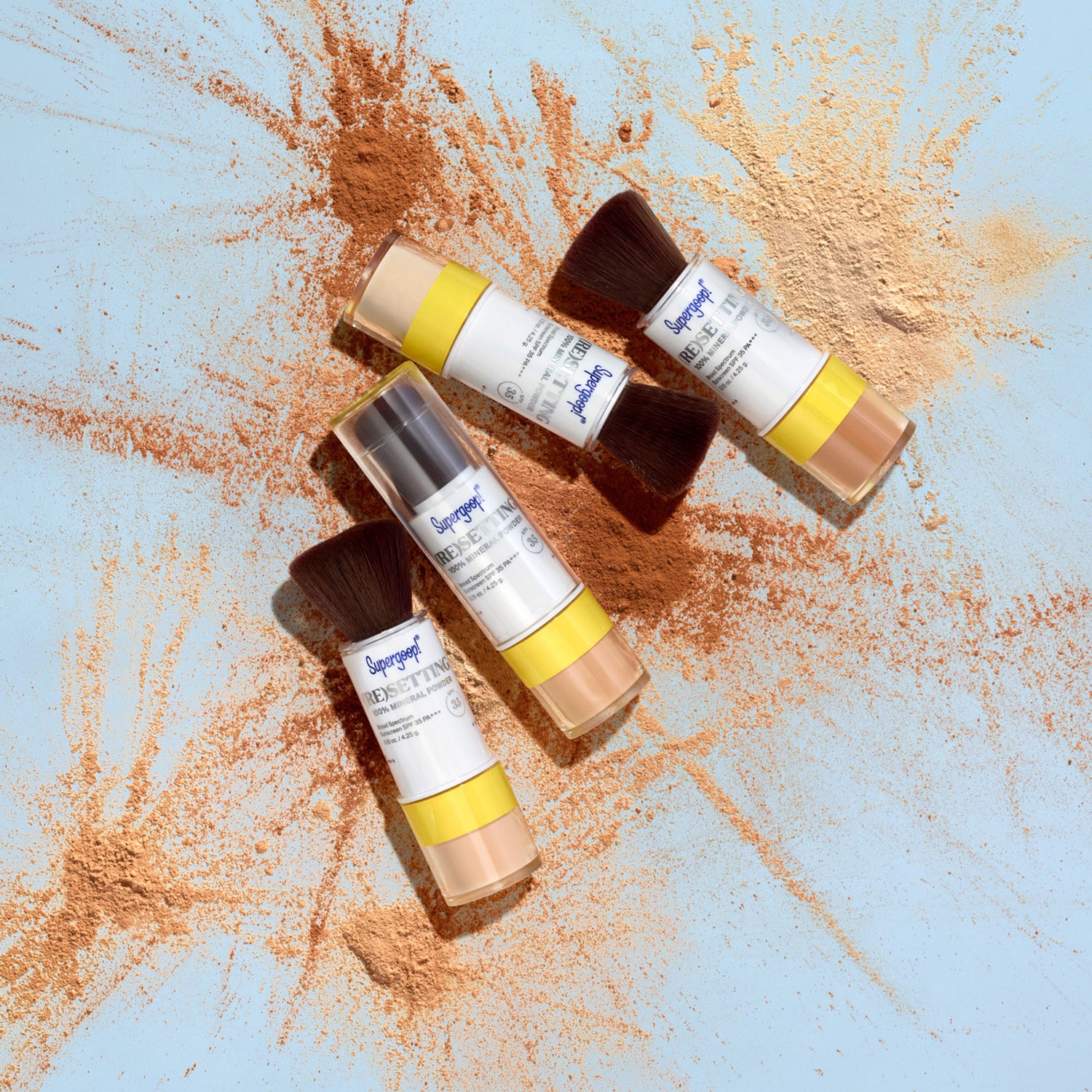 Lifestyle image of Supergoop! (Re)setting 100% Mineral Powder SPF 35 variant: Translucent