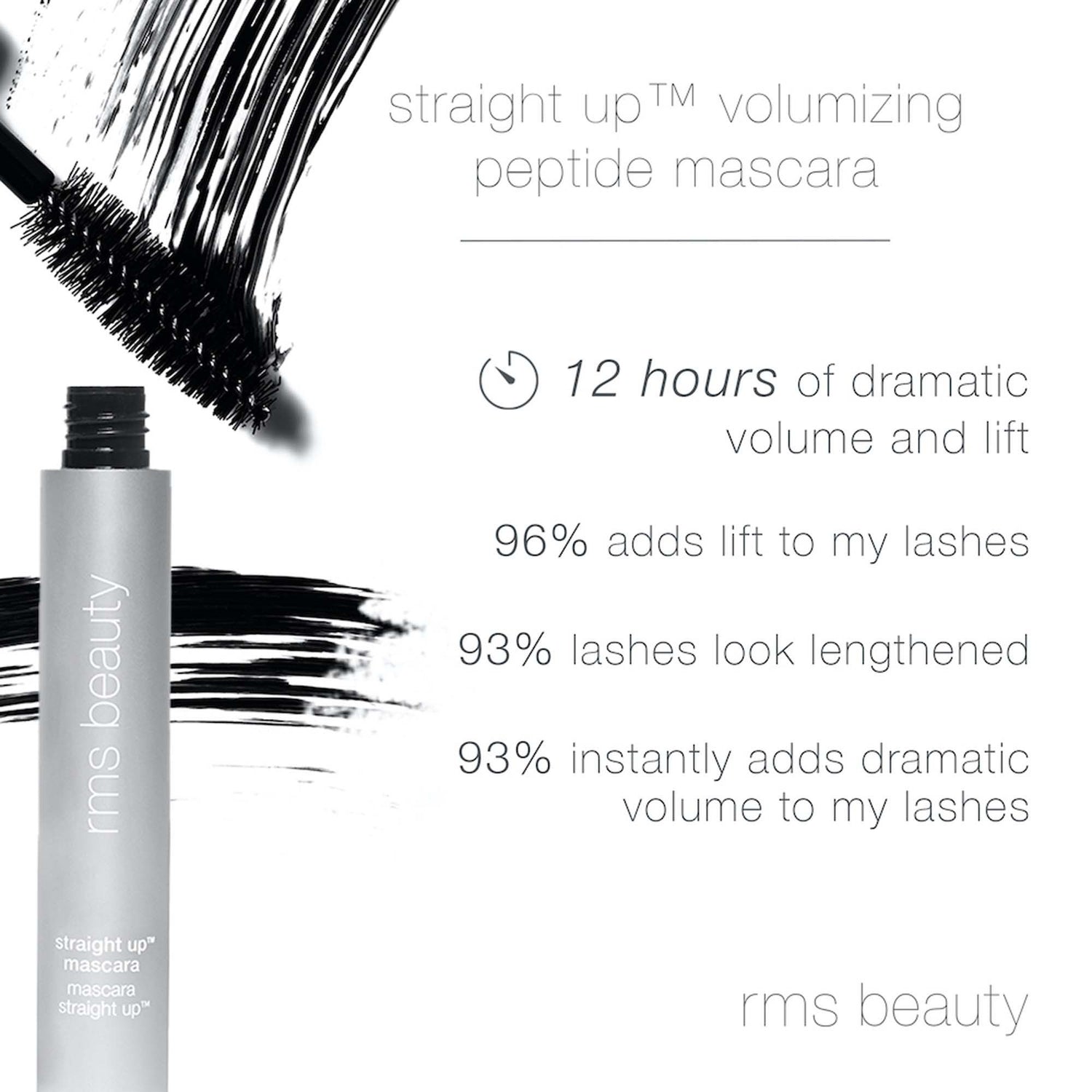Information related to RMS Beauty Straight Up Volumizing Peptide Mascara