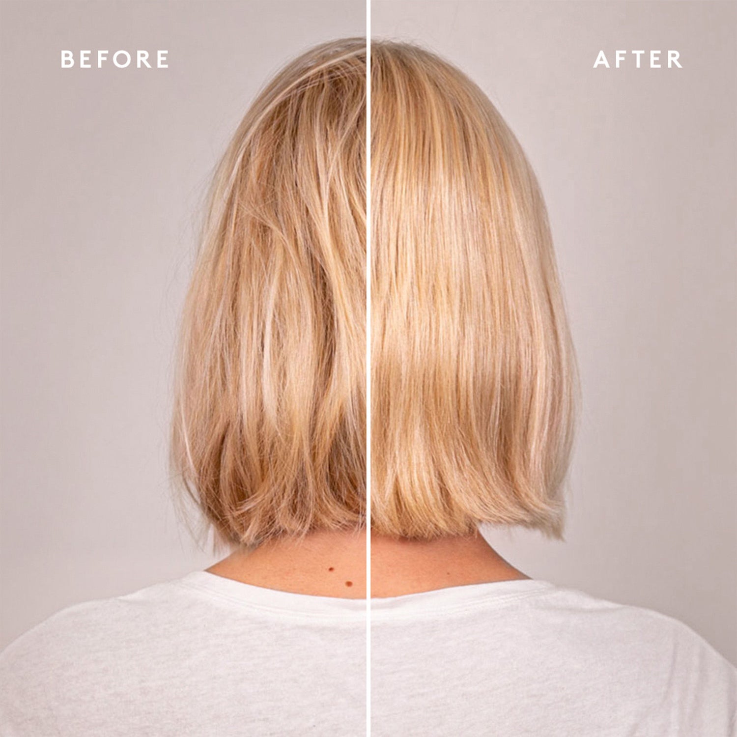 Before and after results of using Virtue Recovery Conditioner variant: 2 oz