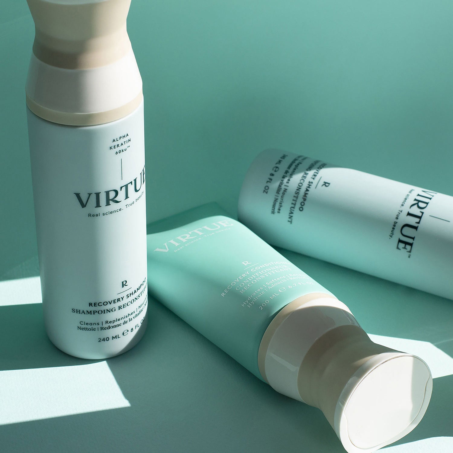 Lifestyle image of Virtue Recovery Conditioner variant: 2 oz