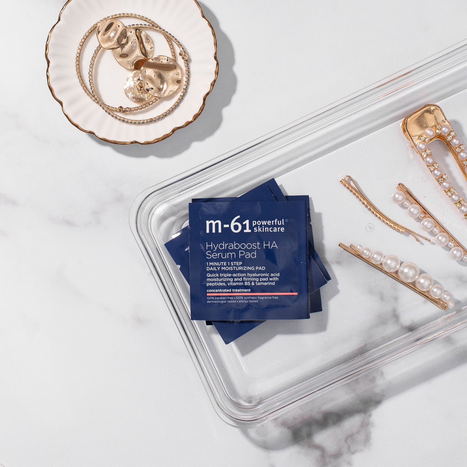 Lifestyle image of M-61 Hydraboost HA Serum Pad variant: 10 treatments