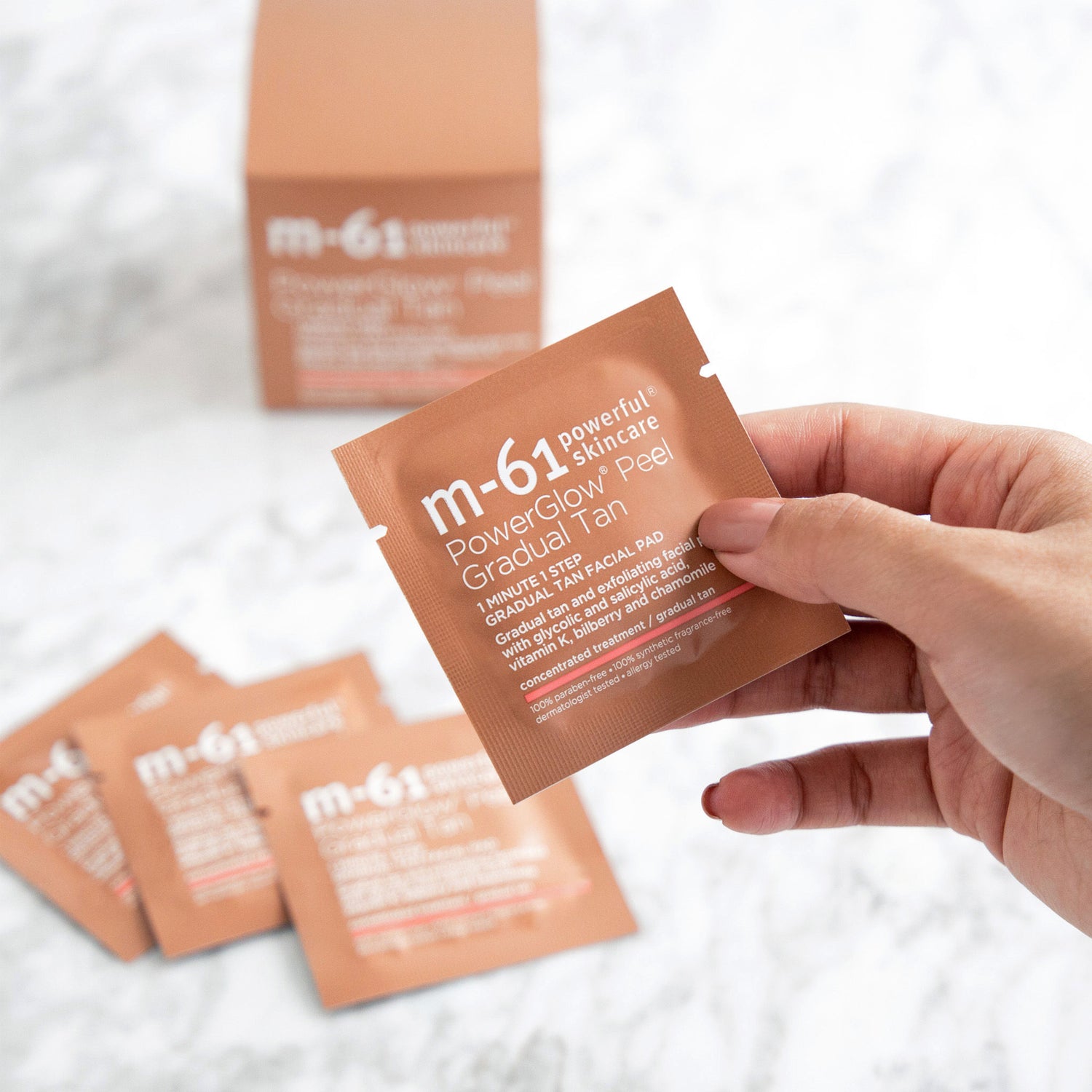 Model image of M-61 Powerglow Peel Gradual Tan variant: 10 treatments