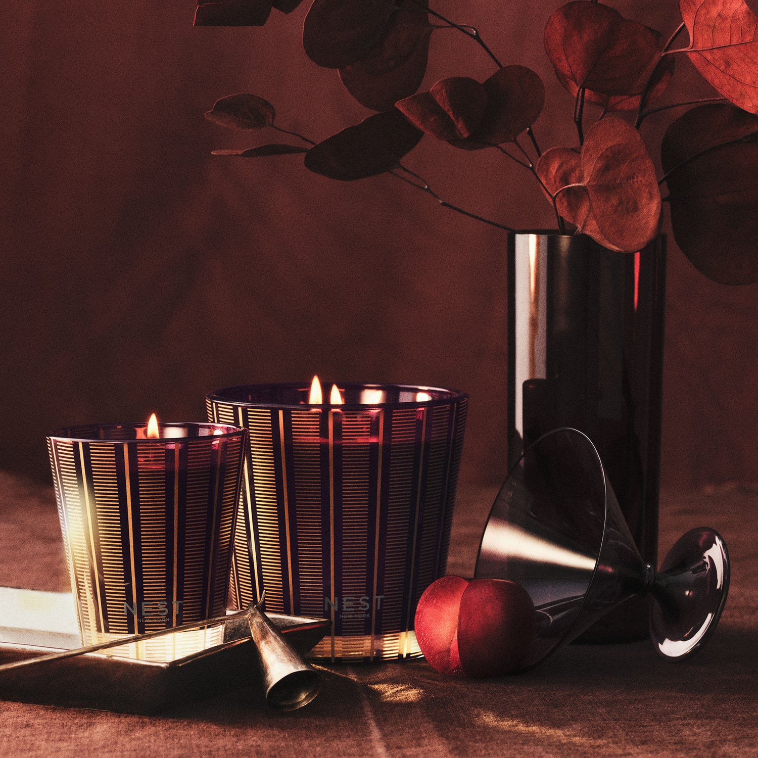 Lifestyle image of Lafco Autumn Plum Candle (Limited Edition) variant: 8.1 oz (Classic)