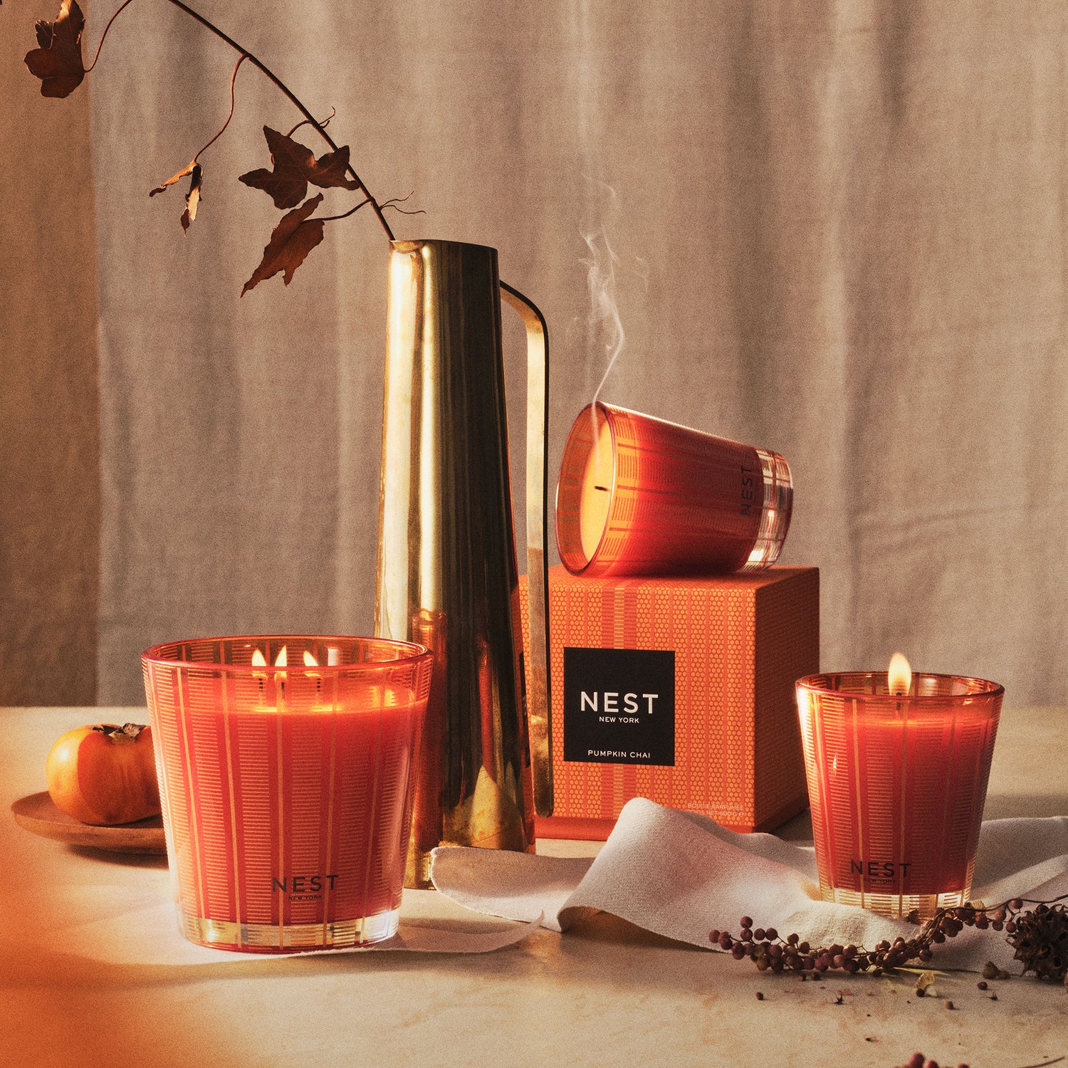 Lifestyle image of Nest Pumpkin Chai Candle variant: 8.1 oz (Classic)