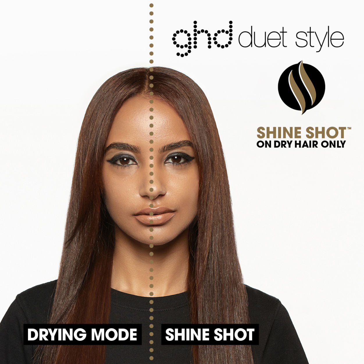 Before and after results of using GHD Duet Style 2-in-1 Hot Air Styler variant: White