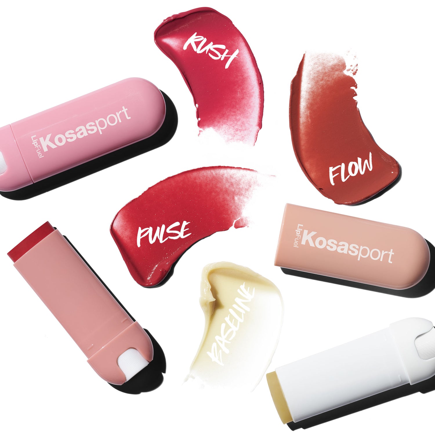 Group swatch image of Kosas Kosasport LipFuel Hylauronic Lip Balm