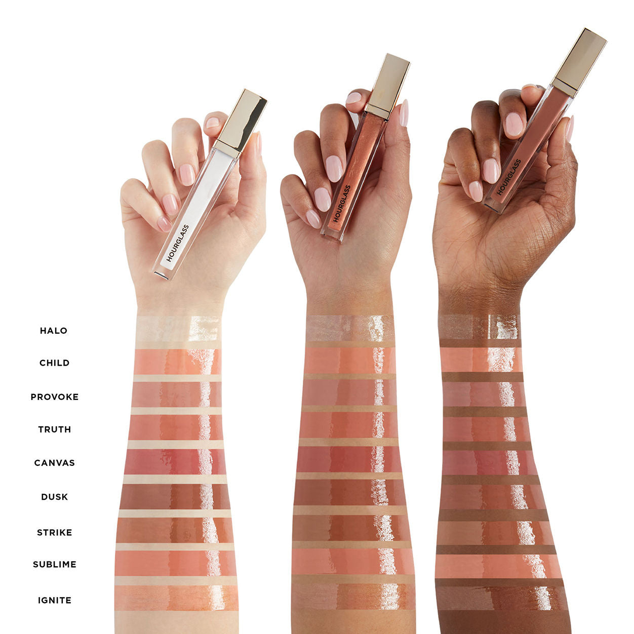 Group swatch image of Hourglass Unreal High Shine Volumizing Lip Gloss