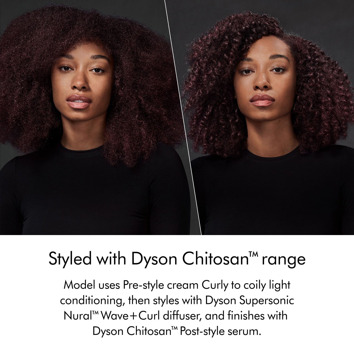 Model image of Dyson Chitosan Pre-Style Cream Curly to Coily Light Conditioning