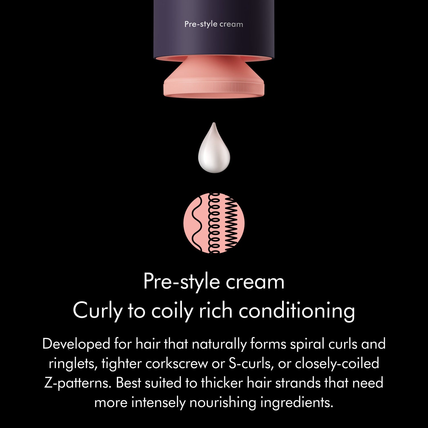 Swatch image of Dyson Chitosan Pre-style Cream Curly to Coily Rich Conditioning variant: 3.38 fl oz