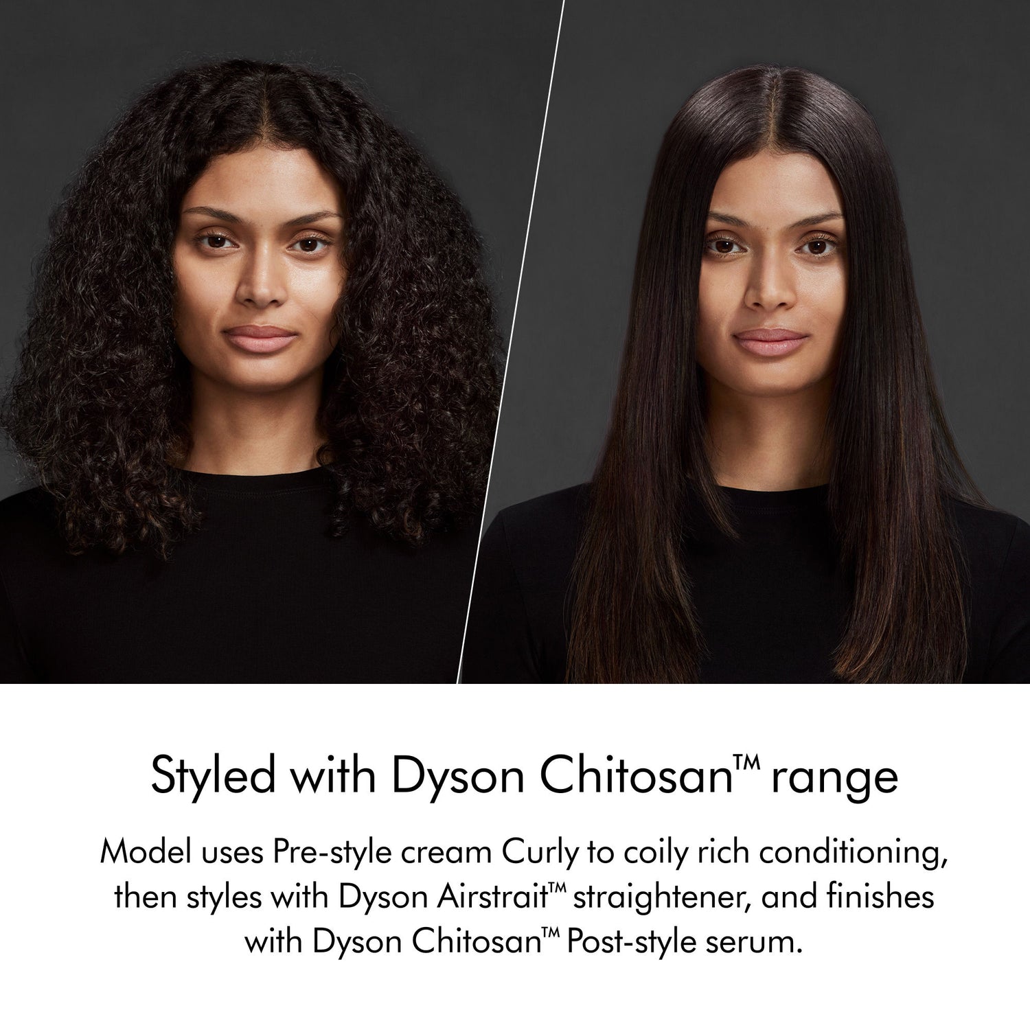 Model image of Dyson Chitosan Pre-style Cream Curly to Coily Rich Conditioning variant: 3.38 fl oz