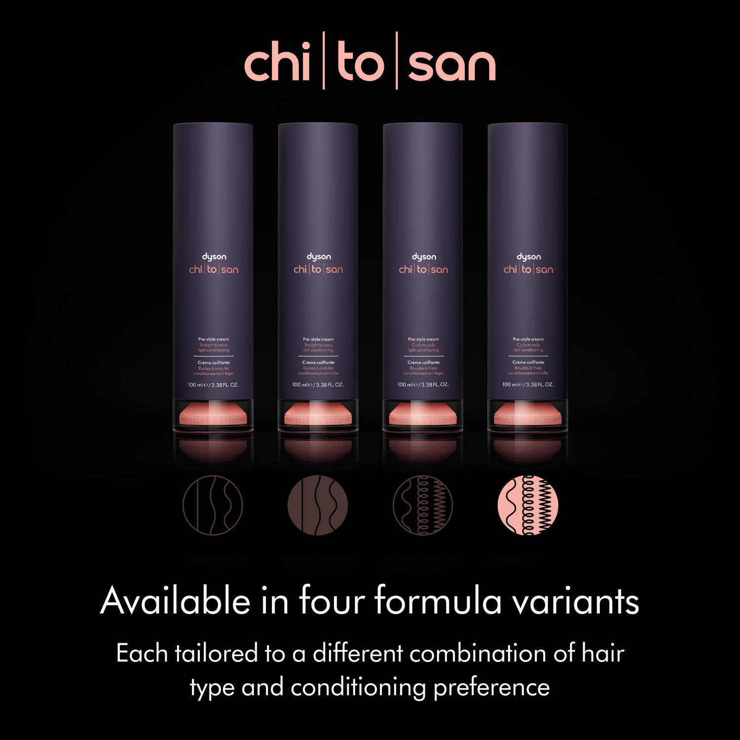 Lifestyle image of Dyson Chitosan Pre-style Cream Curly to Coily Rich Conditioning variant: 3.38 fl oz