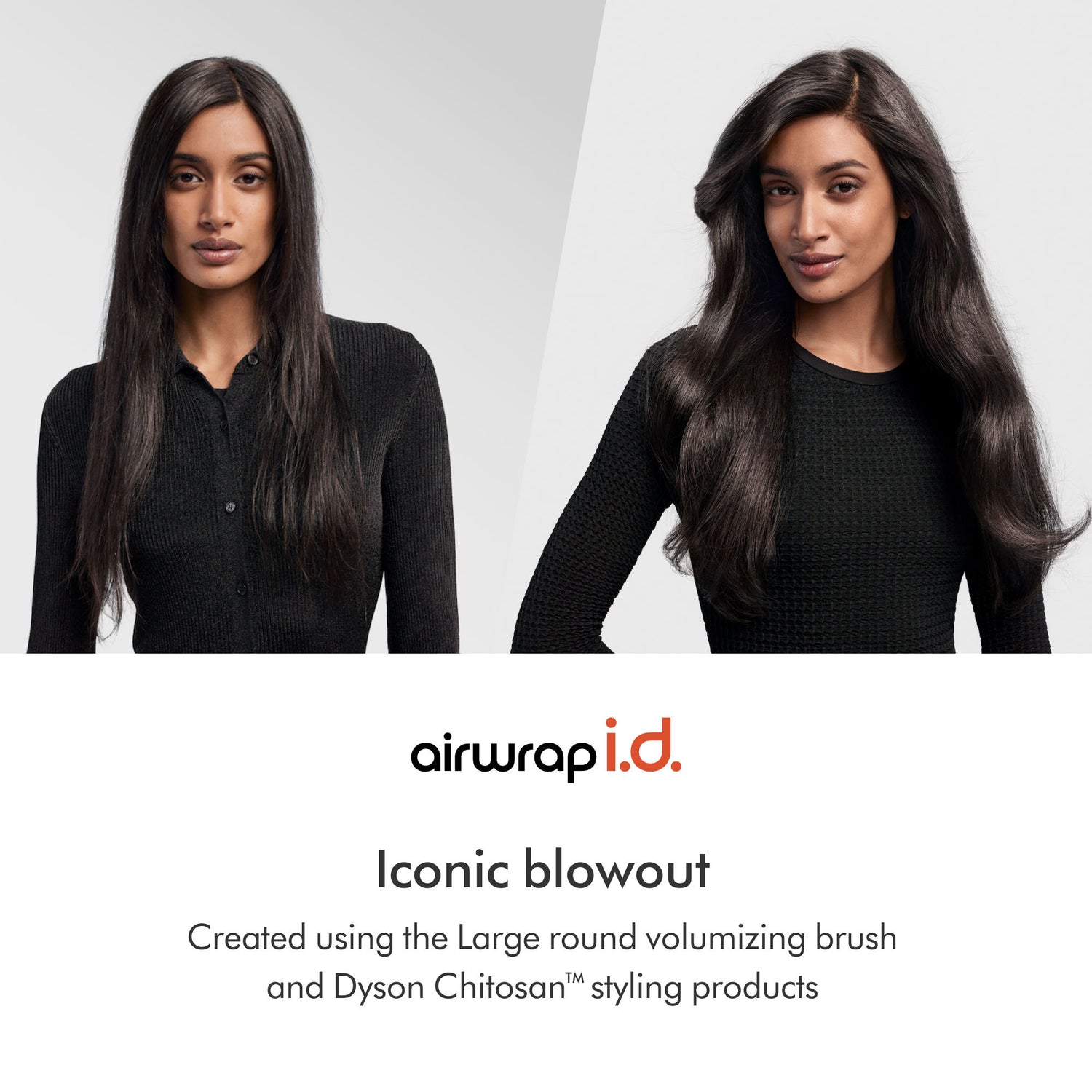 Before and after results of using Dyson Airwrap i.d. Multi-Styler and Dryer Straight+Wavy variant: Jasper Plum (Limited Edition)