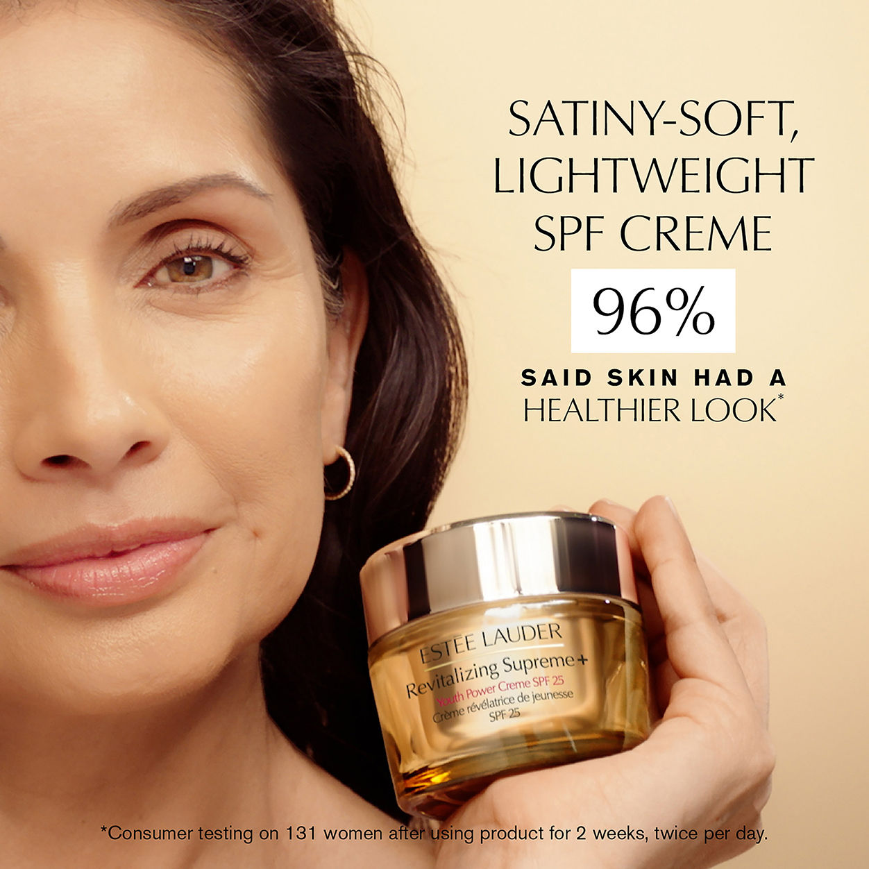 Model image of Estée Lauder Revitalizing Supreme and Youth Power Creme Moisturizer SPF 25