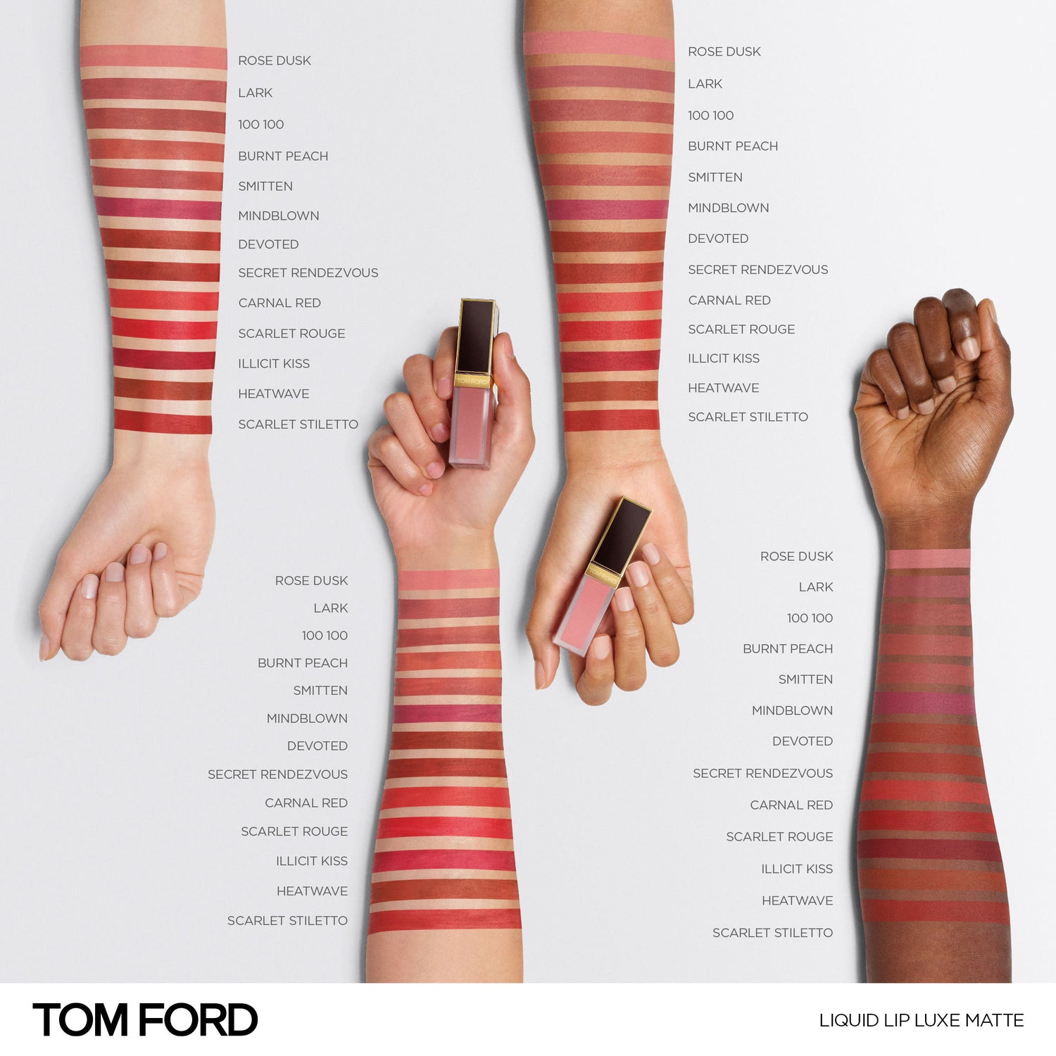 Group swatch image of Tom Ford Liquid Lip Luxe Matte