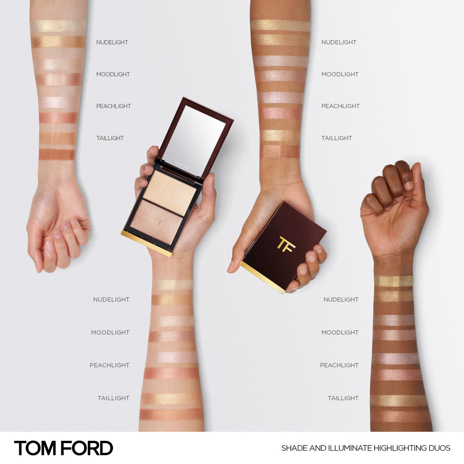 An arm swatch of Tom Ford Shade and Illuminate Highlighting Duo variant: Nudelight