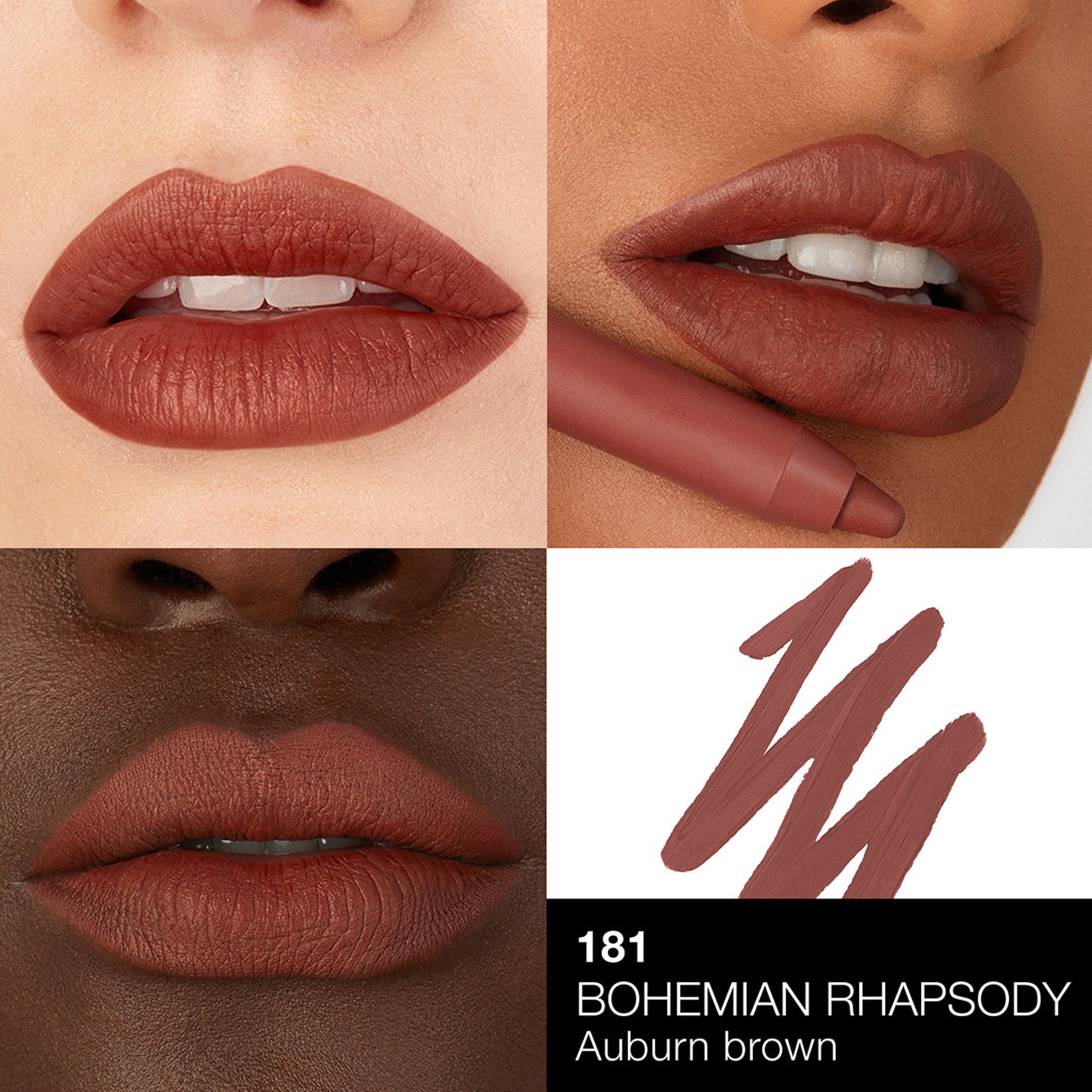 Nars Powermatte High-Intensity Long-Lasting Lip Pencil Color/Shade variant: Bohemian Rhapsody swatch image 2 . This product is in the color brown