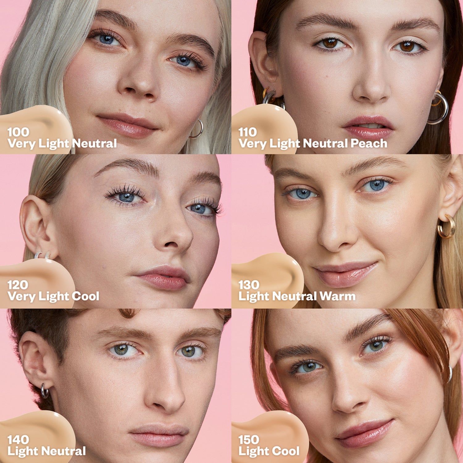 Kosas Revealer Skin Improving Foundation SPF 25 Color/Shade variant: Very Light Neutral 110 model image . This product is for light neutral peach complexions