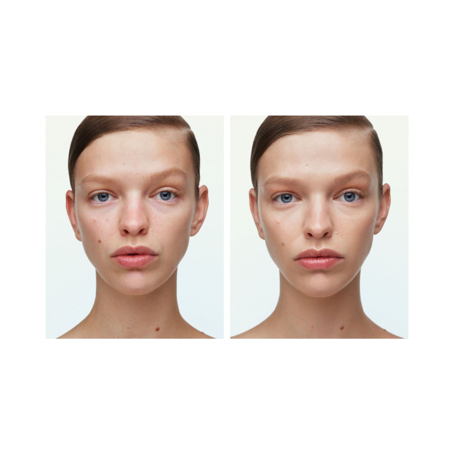 Before and after results of using U Beauty Super Tinted Hydrator variant: 01
