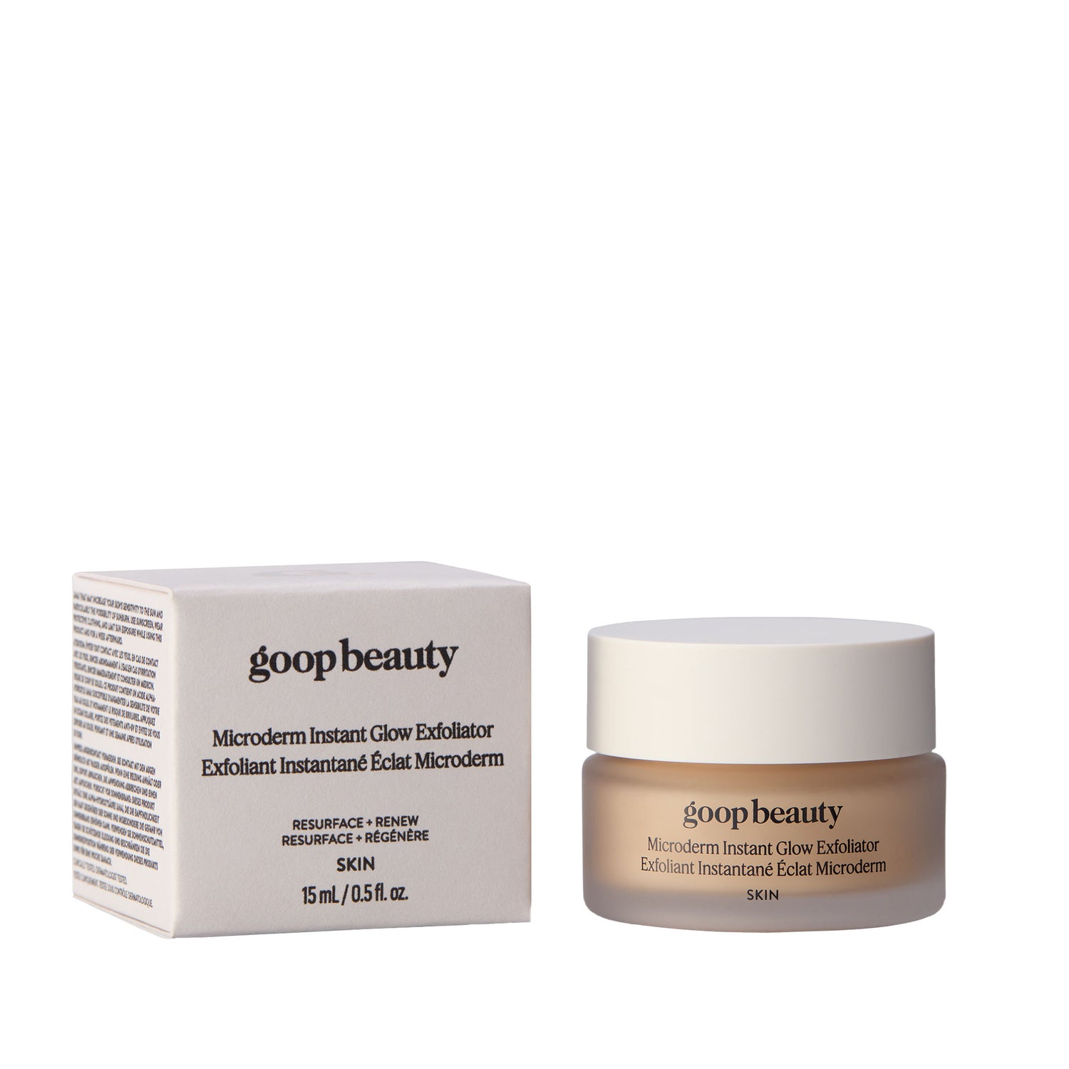 Image of a closed Goop Microderm Instant Glow Exfoliator - 15ml variant: 0.15 fl oz