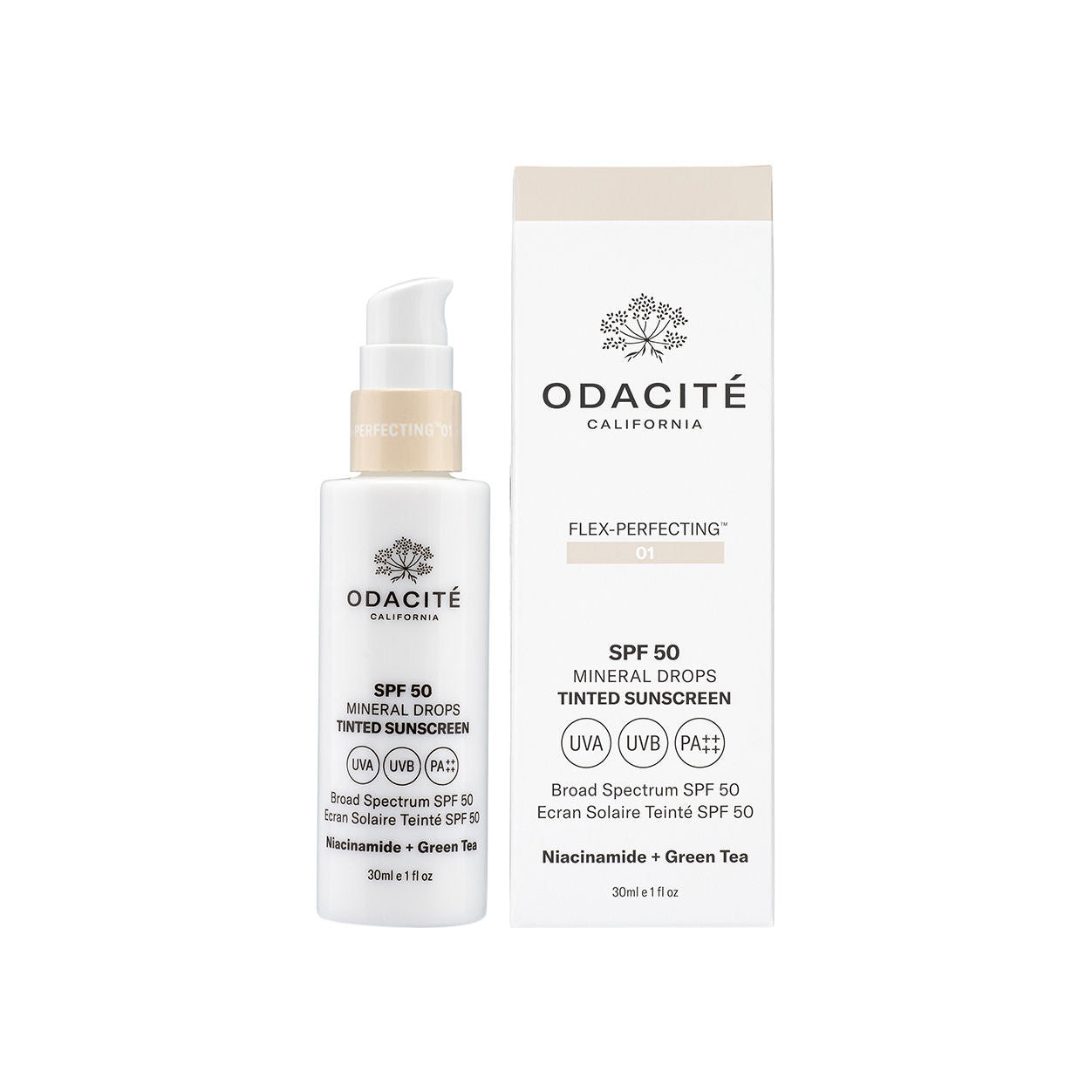 Odacité Flex-Perfecting Mineral Drops Tinted Sunscreen SPF 50 variant: 01 Fair main image