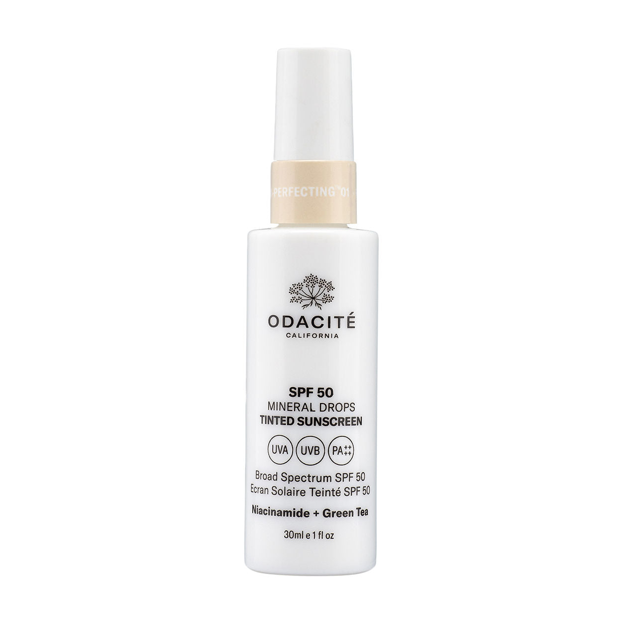 Image of a closed Odacité Flex-Perfecting Mineral Drops Tinted Sunscreen SPF 50 variant: 01 Fair