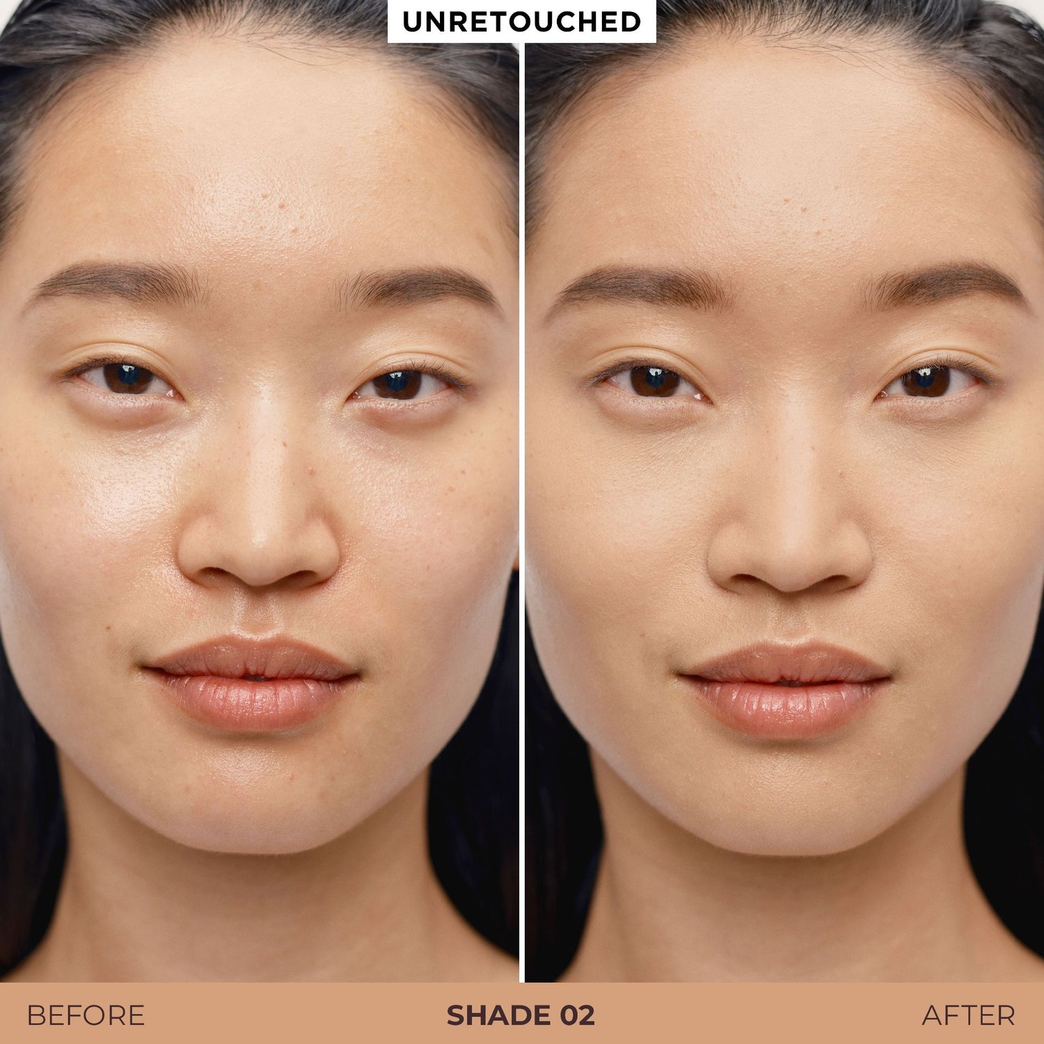 Before and after results of using variant: 02