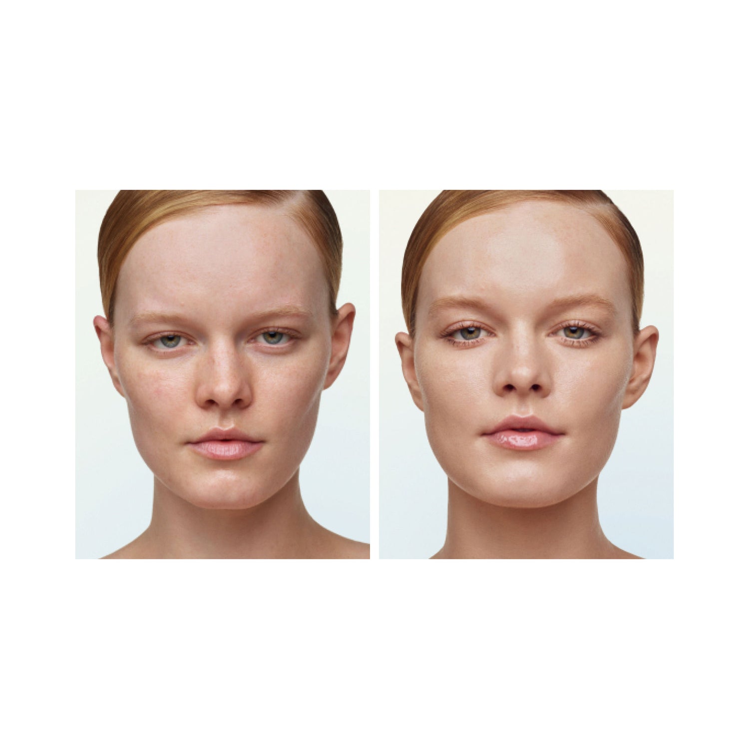 Before and after results of using U Beauty Super Tinted Hydrator variant: 02