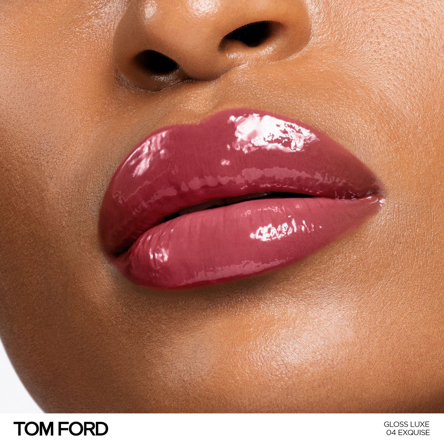 Model image of Tom Ford Gloss Luxe Lip with Hydrating Jojoba Oil variant: 04 Exquise