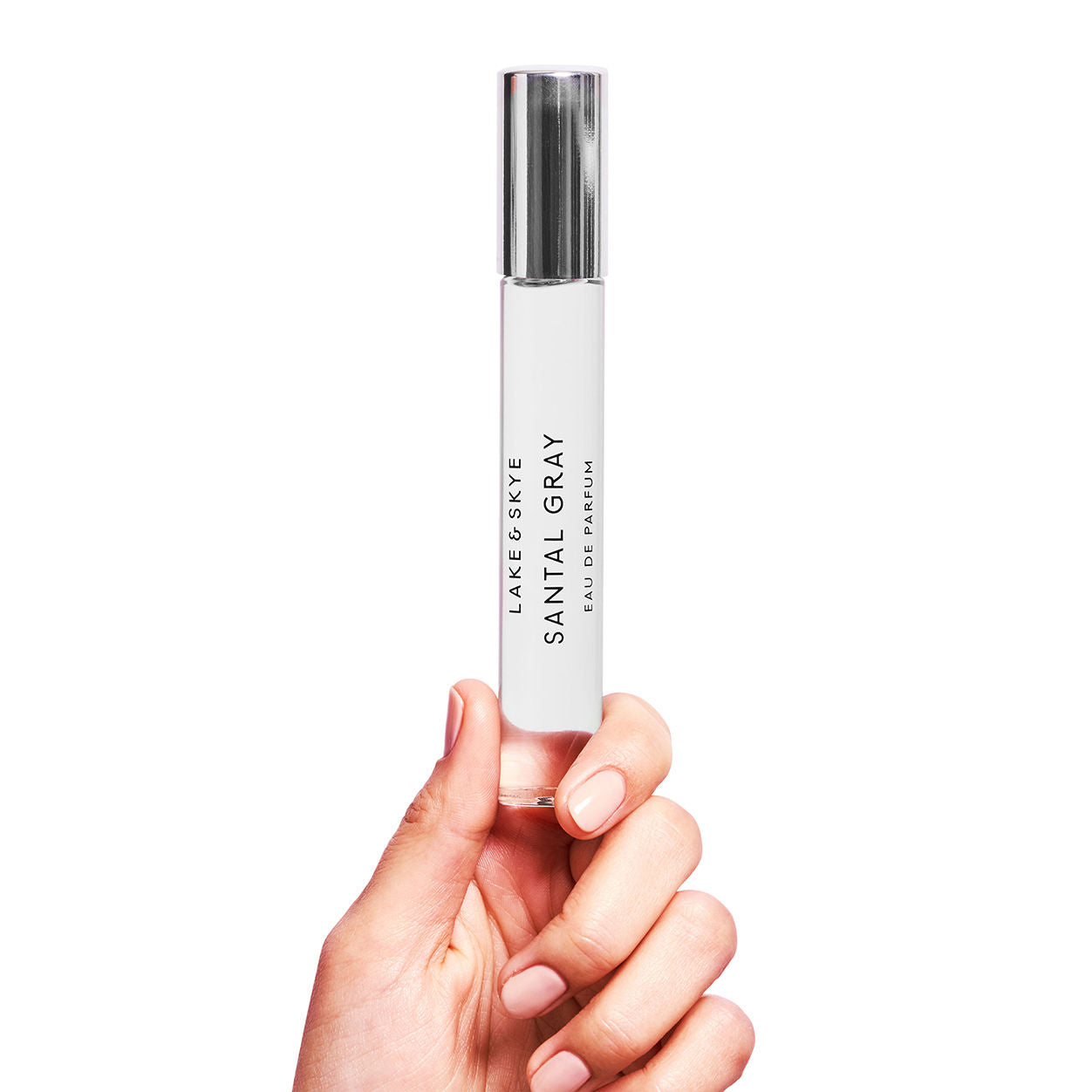 Model image of Lake & Skye Santal Gray Eau de Parfum variant: 0.5 fl oz | 15 ml