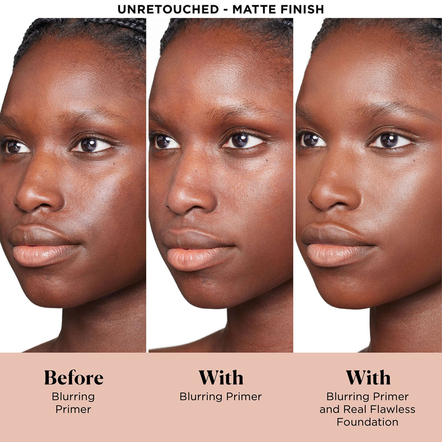 Laura Mercier Pure Canvas Primer Blurring Size variant: 0.5 oz before and after image .