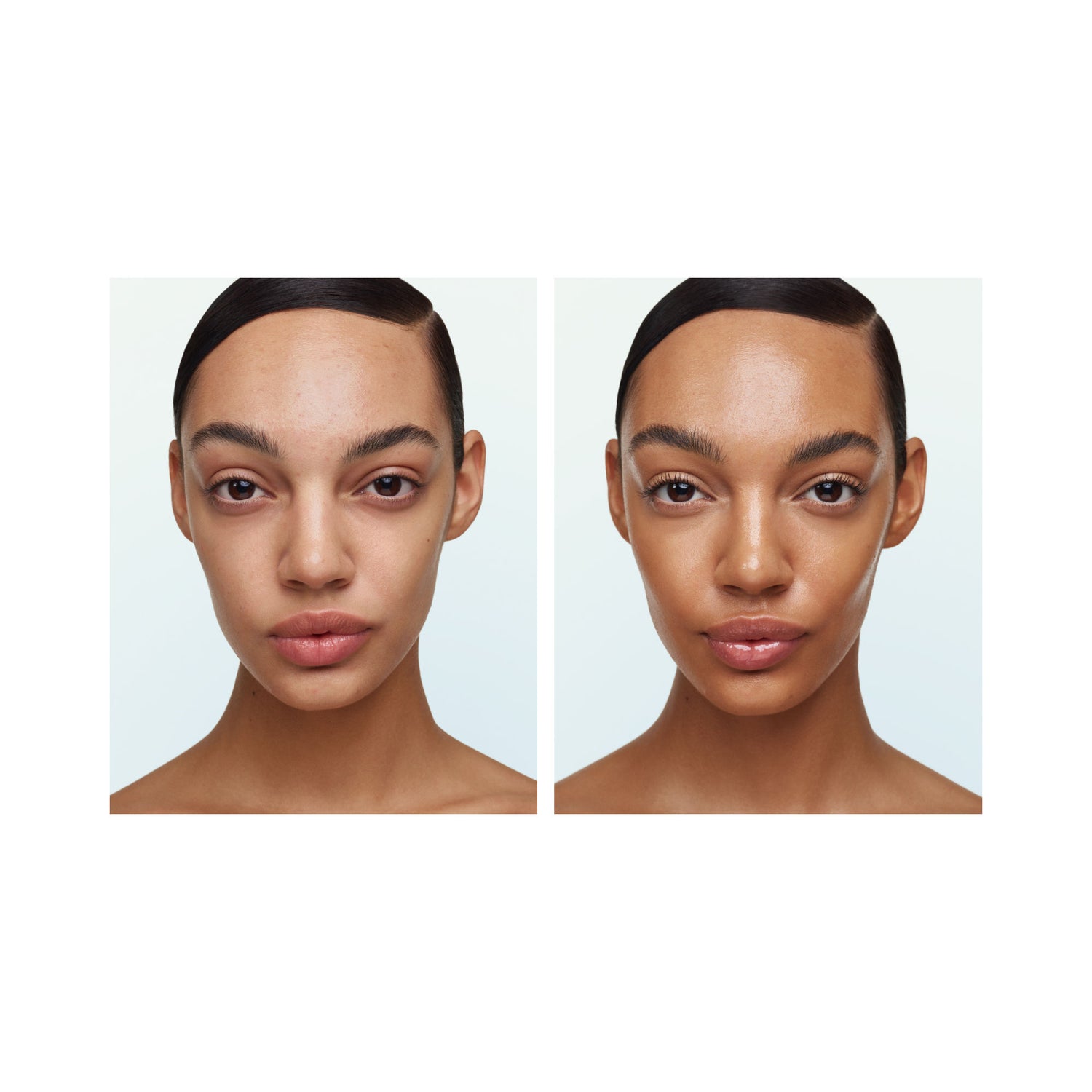 Before and after results of using U Beauty Super Tinted Hydrator variant: 08