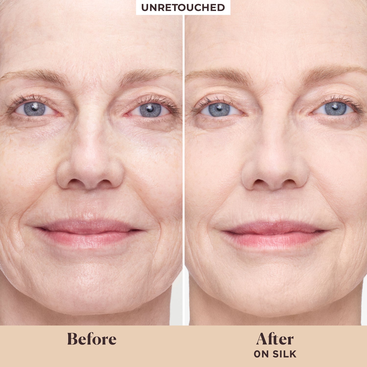 Before and after results of using Laura Mercier Tinted Moisturizer Blurred Matte Oil Free Broad Spectrum SPF 30 variant: 0N Silk