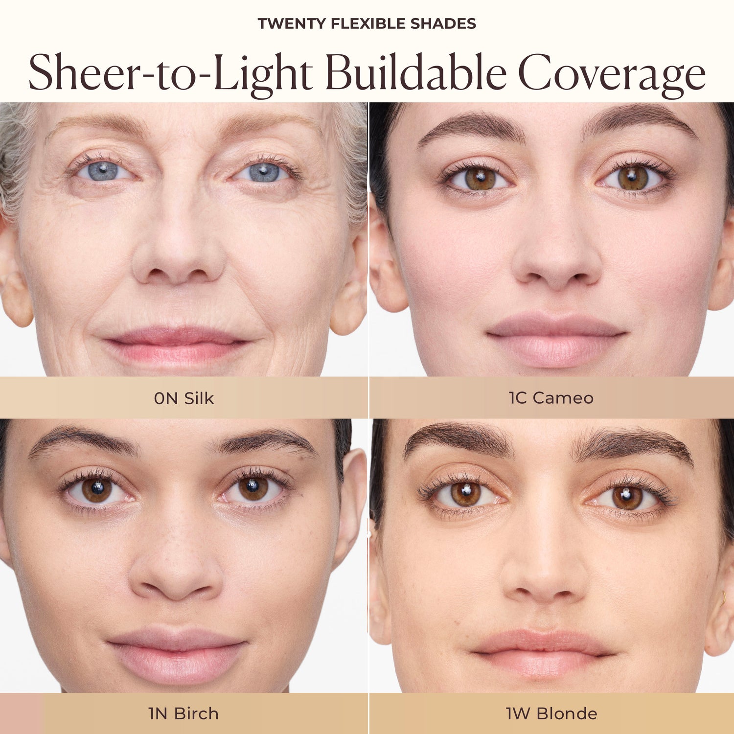 Model image of Laura Mercier Tinted Moisturizer Blurred Matte Oil Free Broad Spectrum SPF 30 variant: 0N Silk
