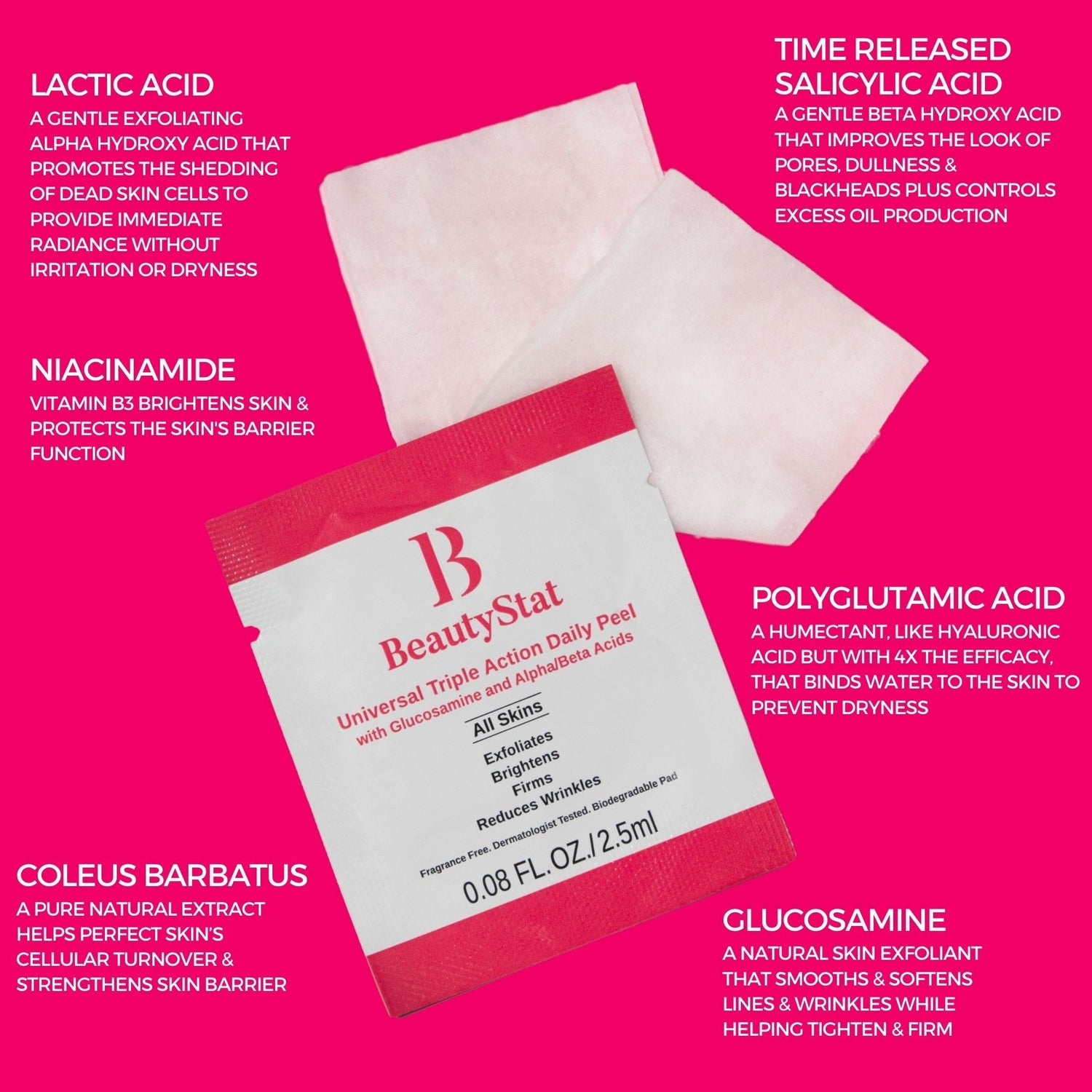 Information related to BeautyStat Universal Triple Action Daily Peel with Glucosamine and AHAs/BHAs