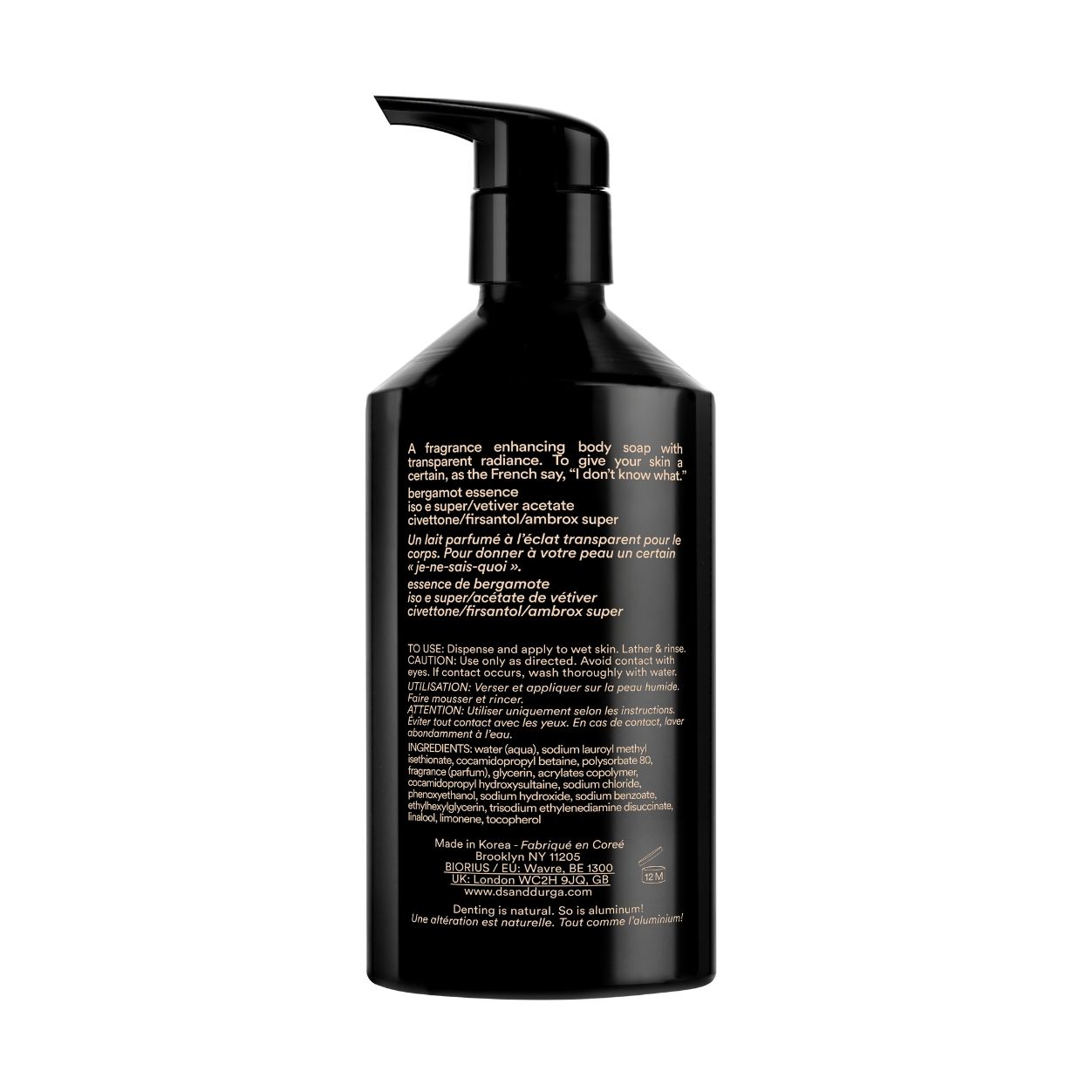 Back image of D.S. & Durga I Don't Know What Body Soap variant: 11.8 fl oz