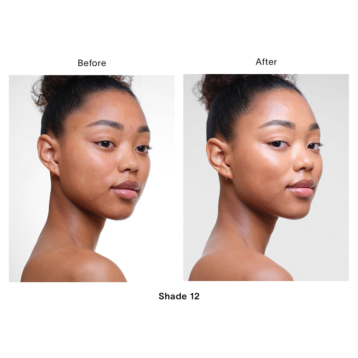 Before and after results of using Hourglass Veil Hydrating Skin Tint variant: 12